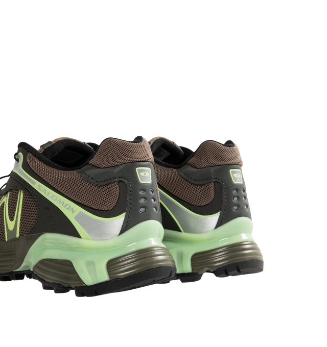 Image 3 of 5 - BROWN - SALOMON XT-Whisper Sneaker featuring textile and synthetic upper, quickLACE system, rubber outsole, agileChassis System, OrthoLite diecut sockliner and Mud contaGRIP. 