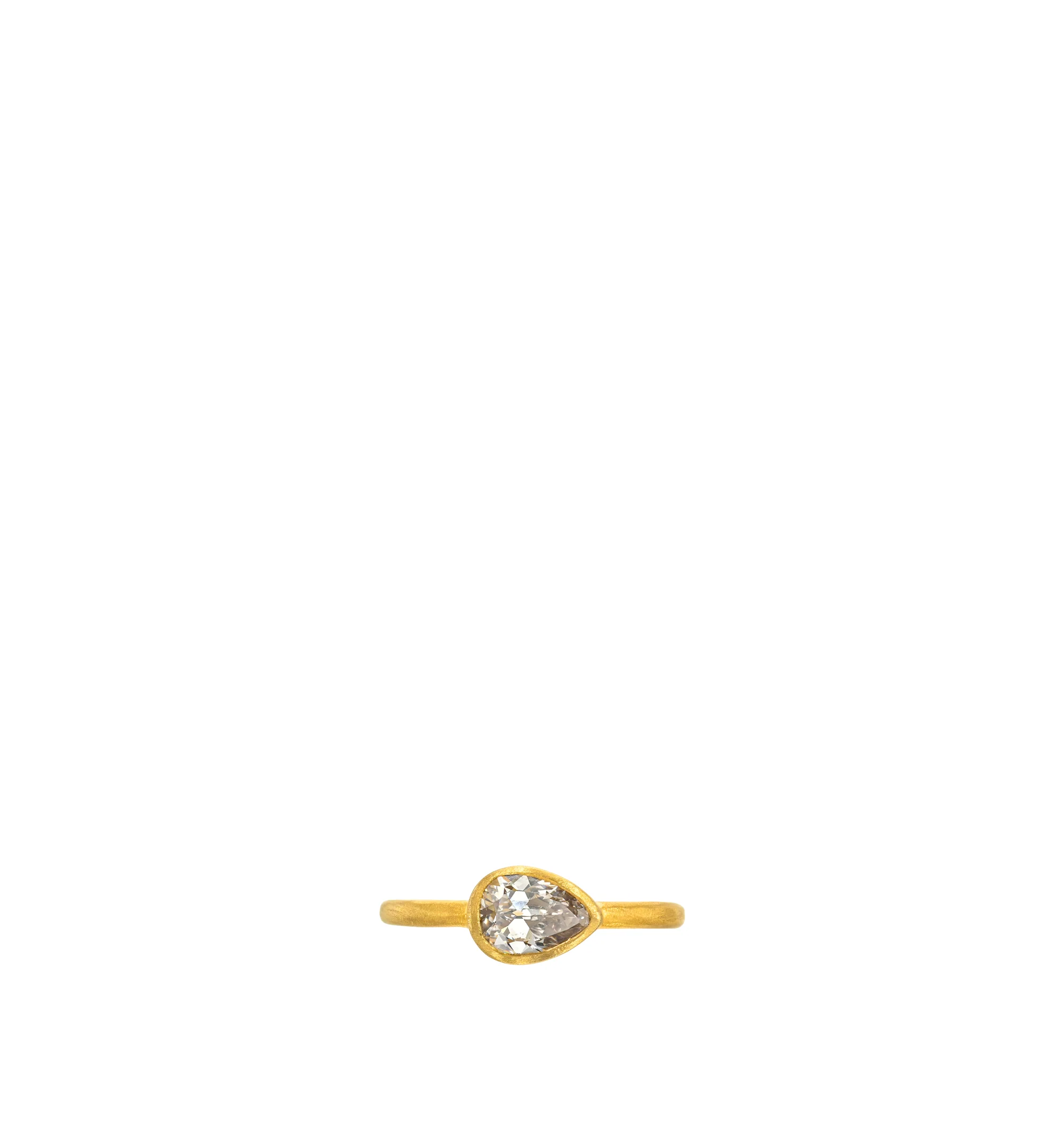 Image 1 of 3 - GOLD - Darius Jewels One-of-a-Kind East-West Light Brown Pear Diamond Gem Fairy Band featuring a 0.85 ct light brown pear diamond set in 18K Fairmined yellow gold. For personal consultation and detailed information about jewelry, please contact our dedicated stylist team at personalshopping@hirshleifers.com.This item may be restricted for online purchase to international clients. For assistance purchasing this item please contact our dedicated stylist team at personalshopping@hirshleifers.com