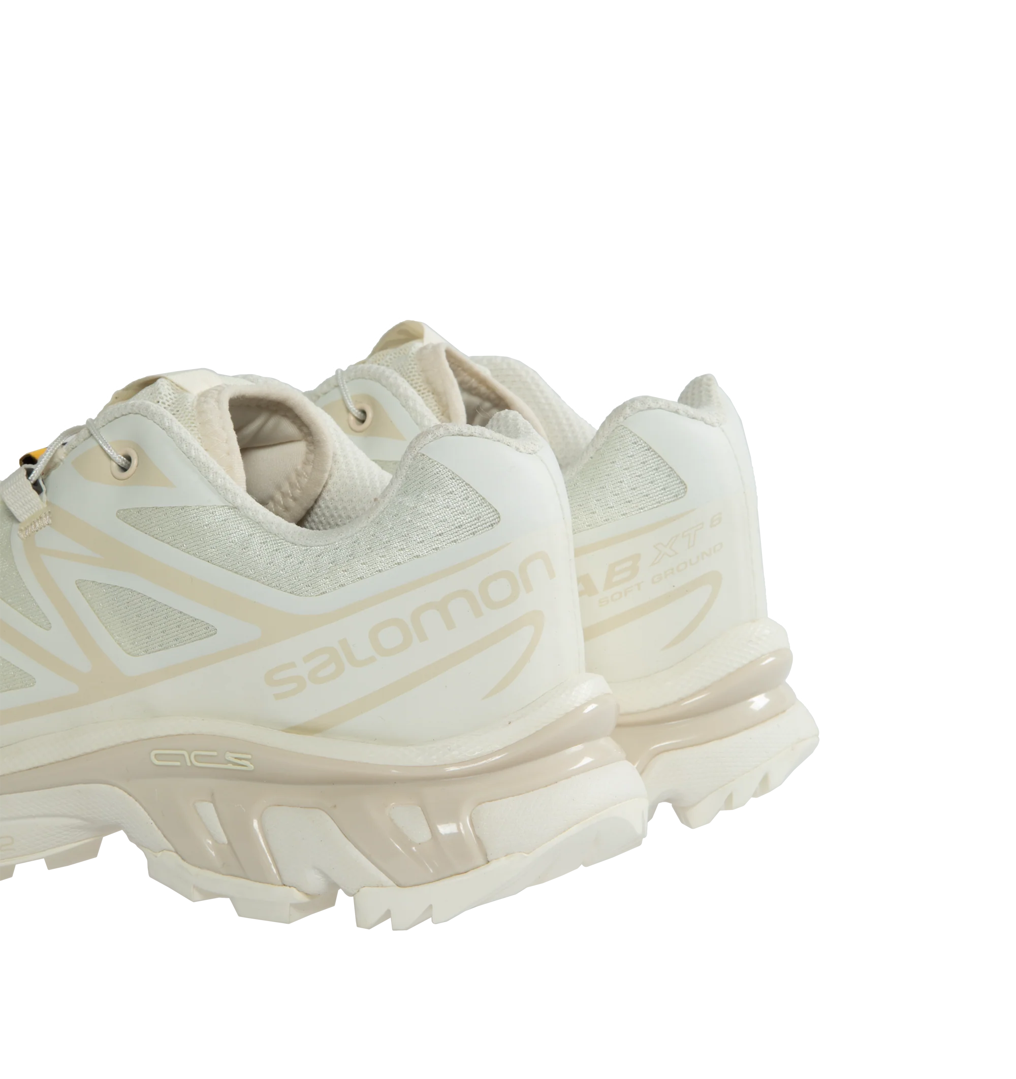 Image 3 of 5 - WHITE - SALOMON XT-6 Sneaker featuring Quicklace closure offers one-pull tightening, removable OrthoLite insole, SensiFit + EndoFit construction, Agile Chassis System (ACS) maintains heel-to-toe stability on distance runs, Contagrip MA tread, textile and synthetic upper and lining/rubber sole. 