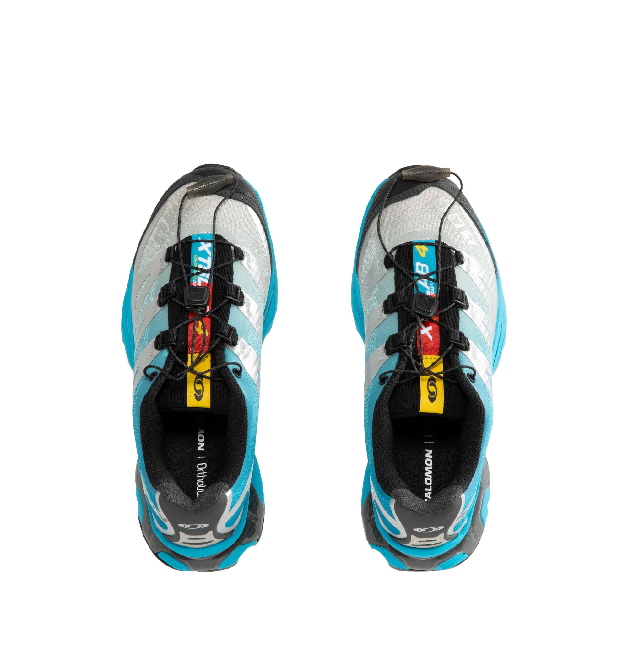 Image 5 of 5 - BLUE - Salomon Men's XT-4 OG Sneakers are crafted with a lightweight textile and synthetic upper and feature the brand's Agile Chassis System, Quicklace technology, and dual-density EVA cushioning for exceptional stability and comfort. Reviving one of Salomon's iconic trail-running silhouettes, these designer sneakers combine technical performance with archival outdoor style, delivering superior support, durability, and all-terrain traction for both city streets and rugged trails. Main Materi 