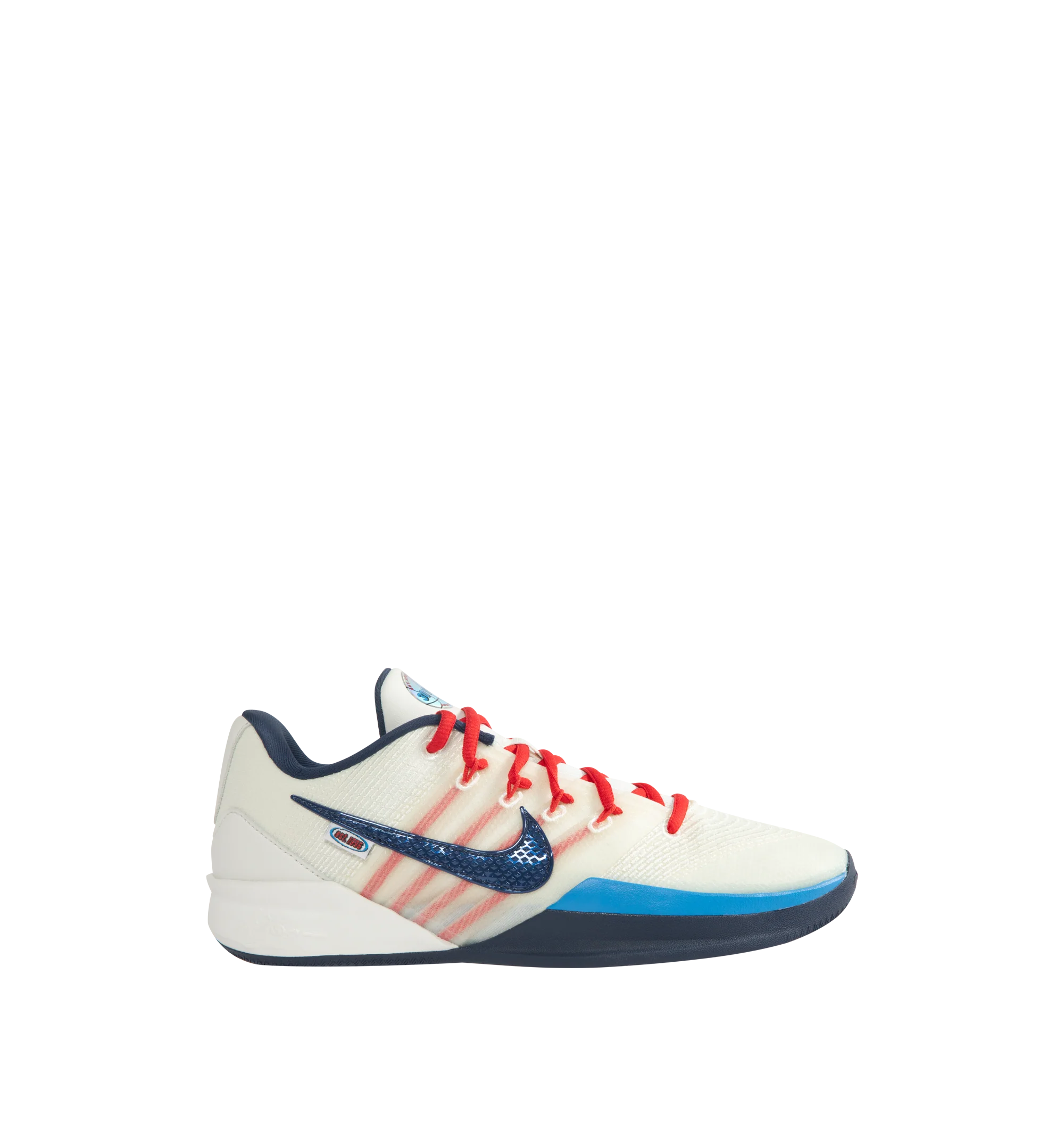 Image 1 of 5 - MULTI - Nike Womens Sabrina 3 Basketball Shoes feature a lightweight engineered upper with integrated support cables. This special design honors the WNBAs 30th anniversary, blending the leagues debut colors to salute the day ones who sparked hope in young hoopers like Sabrina. Designed with a lace-up closure, forefoot Air Zoom unit, dual-density Cushlon 3.0 foam midsole, glove-like fit, multidirectional traction pattern, and durable rubber outsole. Upper: Engineered Textile; Cushioning: Air Z