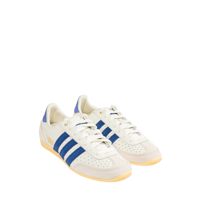 Image 2 of 5 - BLUE - ADIDAS Japan Sneaker featuring original low-profile design, double-stitched T-toe, regular fit, lace closure, tumbled perforated leather upper, textile lining and rubber outsole.