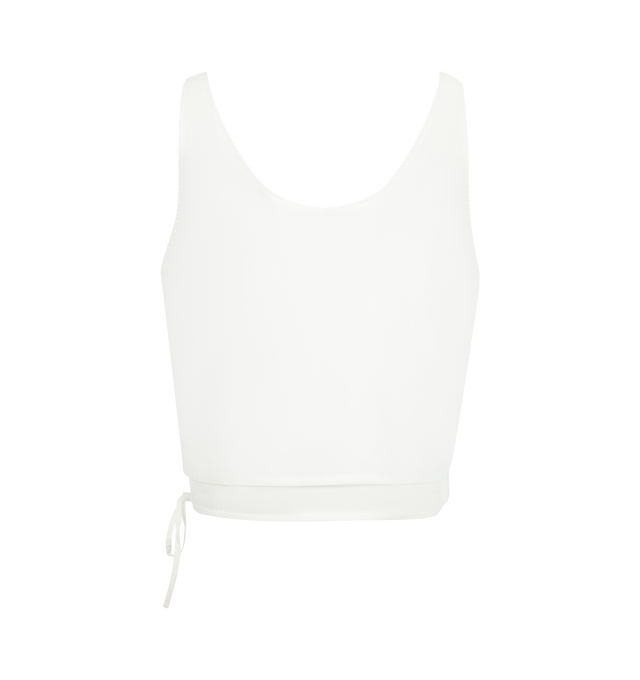 Image 2 of 2 - WHITE - DEIJI STUDIOS Layered Top featuring a soft scooped neckline, relaxed silhouette, drawcord hem and cropped fit. 100% organic cotton.