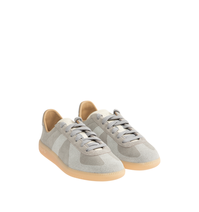 Image 2 of 5 - GREY - Adidas Mens BW Army Decon Shoes are crafted from leather with premium suede overlays. Features a regular fit, lace-up closure, leather sockliner, rubber outsole, and Trefoil and adidas logo detailing on the tongue, sockliner, and tooling. Upper: Leather with Suede Overlays; Sockliner: Leather; Outsole: Rubber. Made in Vietnam.
