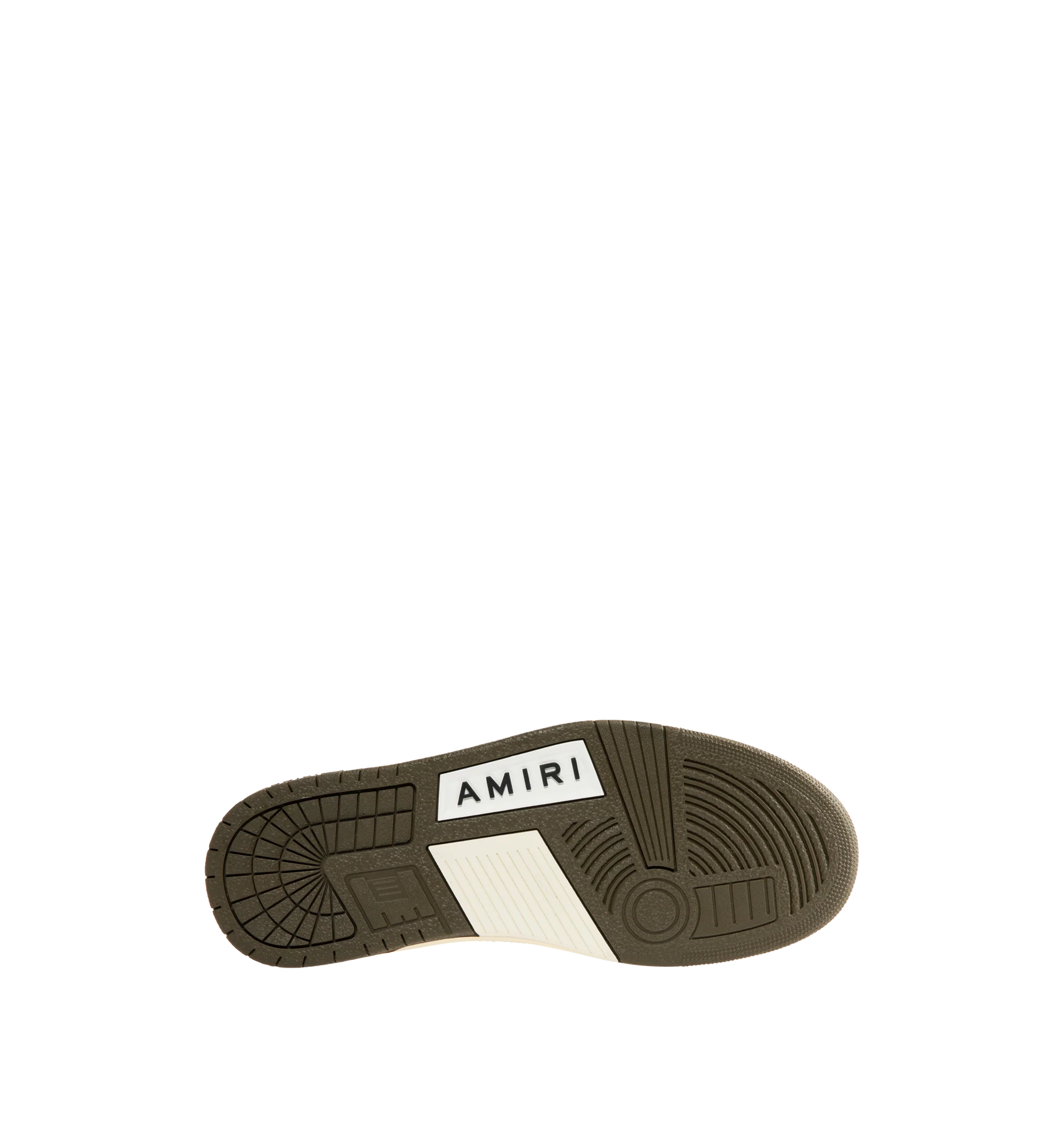 Image 4 of 5 - GREEN - Amiri Mens Skel Top Low Sneakers are crafted with a suede leather upper and signature pebbled leather bone appliqus. Feature contrast topstitching, lace-up closure, padded collar, two-tone rubber sole, and low-top silhouette. Main Material: Leather Upper; Sole: Rubber. Made in Vietnam.