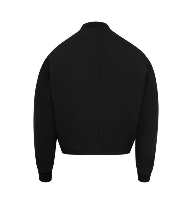 Image 2 of 4 - BLACK - THE ROW Fenn Jacket featuring reversible bomber jacket in structured wool gabardine and fluid cupro with ribbed collar and cuffs, side welt pockets and front zipper closure. 100% wool. Fully lined in silk. Made in Italy.