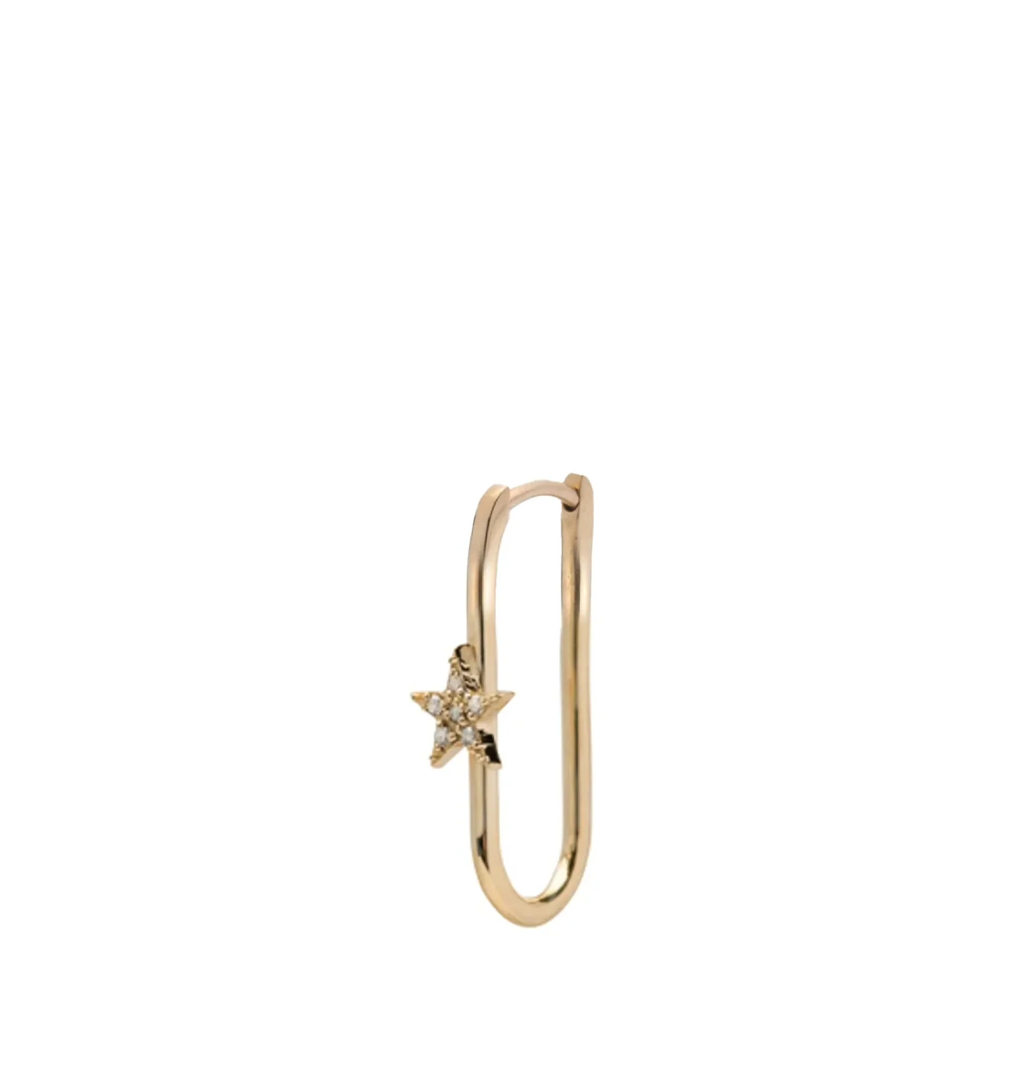 Image 1 of 1 - GOLD - Foundrae Star Pav Fob Earring is crafted in yellow gold and features a signature star motif illuminated with pav-set diamonds for a refined touch of brilliance. Designed with FoundRae's distinctive fob-inspired silhouette, this fine jewelry earring combines celestial symbolism with the brand's signature approach to meaningful, modern heirlooms. Main Material: Yellow Gold. Gemstones: Pav Diamonds. Motif: Star. Style: Fob Earring.For personal consultation and detailed information about j