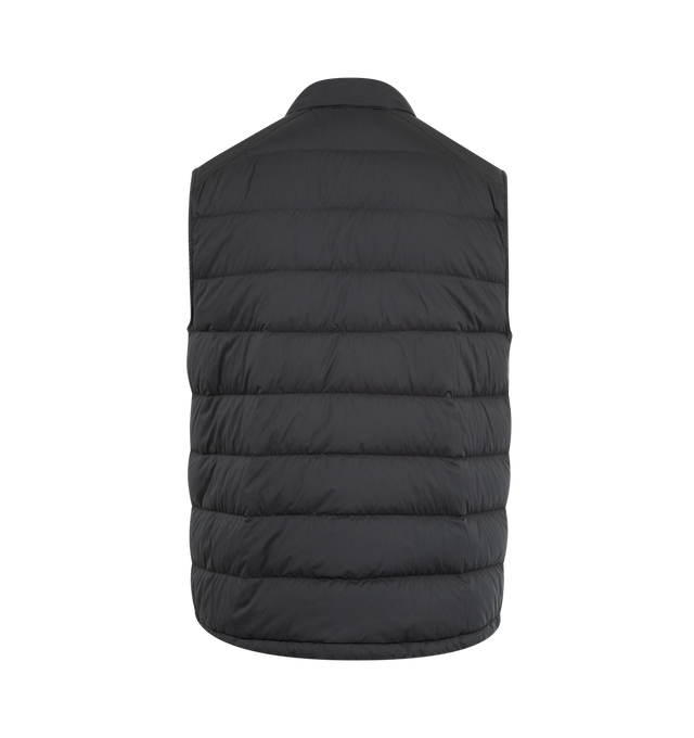 Image 2 of 2 - BLACK - MONCLER Barthe Down Vest featuring water-repellent main fabric, longue saison lining, down-filled, zipper and snap button closure, zipped pockets and hem with drawstring fastening. 100% polyamide/nylon. Padding: 90% down, 10% feather.