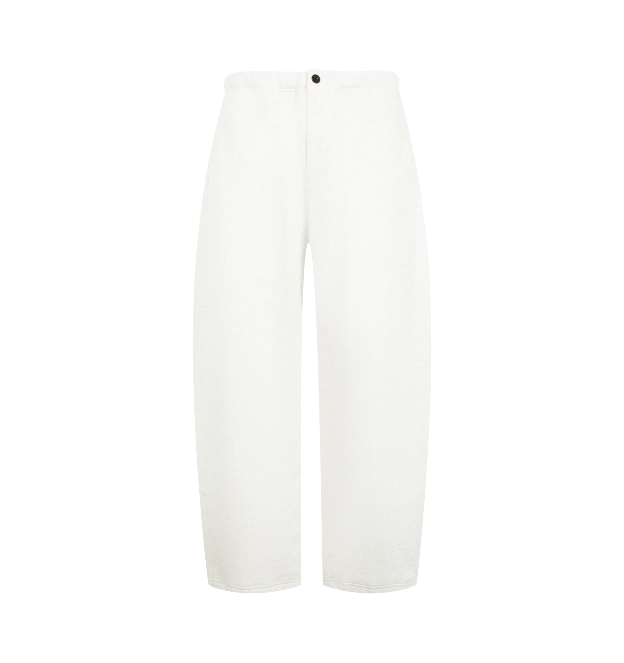 Image 1 of 3 - WHITE - Sacai Mens White Jersey Pants are crafted from a soft cotton jersey material. Featuring a barrel-leg silhouette, button detail, drawstring waistband, and side/back pockets. Main Material: Cotton. Made in Japan.