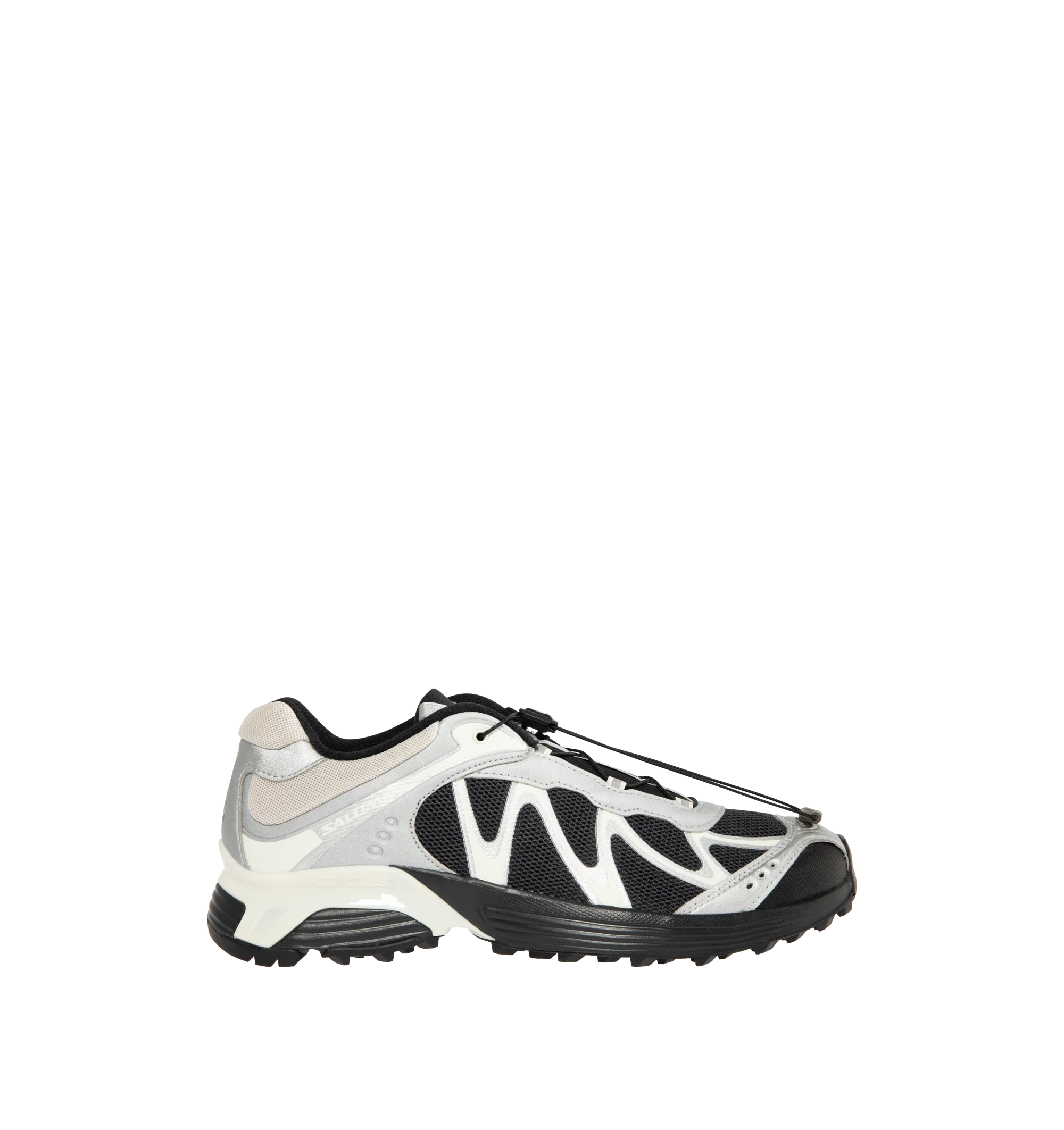 Image 1 of 5 - BLACK - SALOMON XT-Whisper Sneaker featuring textile and synthetic upper, quickLACE, agileChassis System, OrthoLite diecut sockliner, textile lining, anti-debris mesh, chevron lugs and mud contaGRIP.