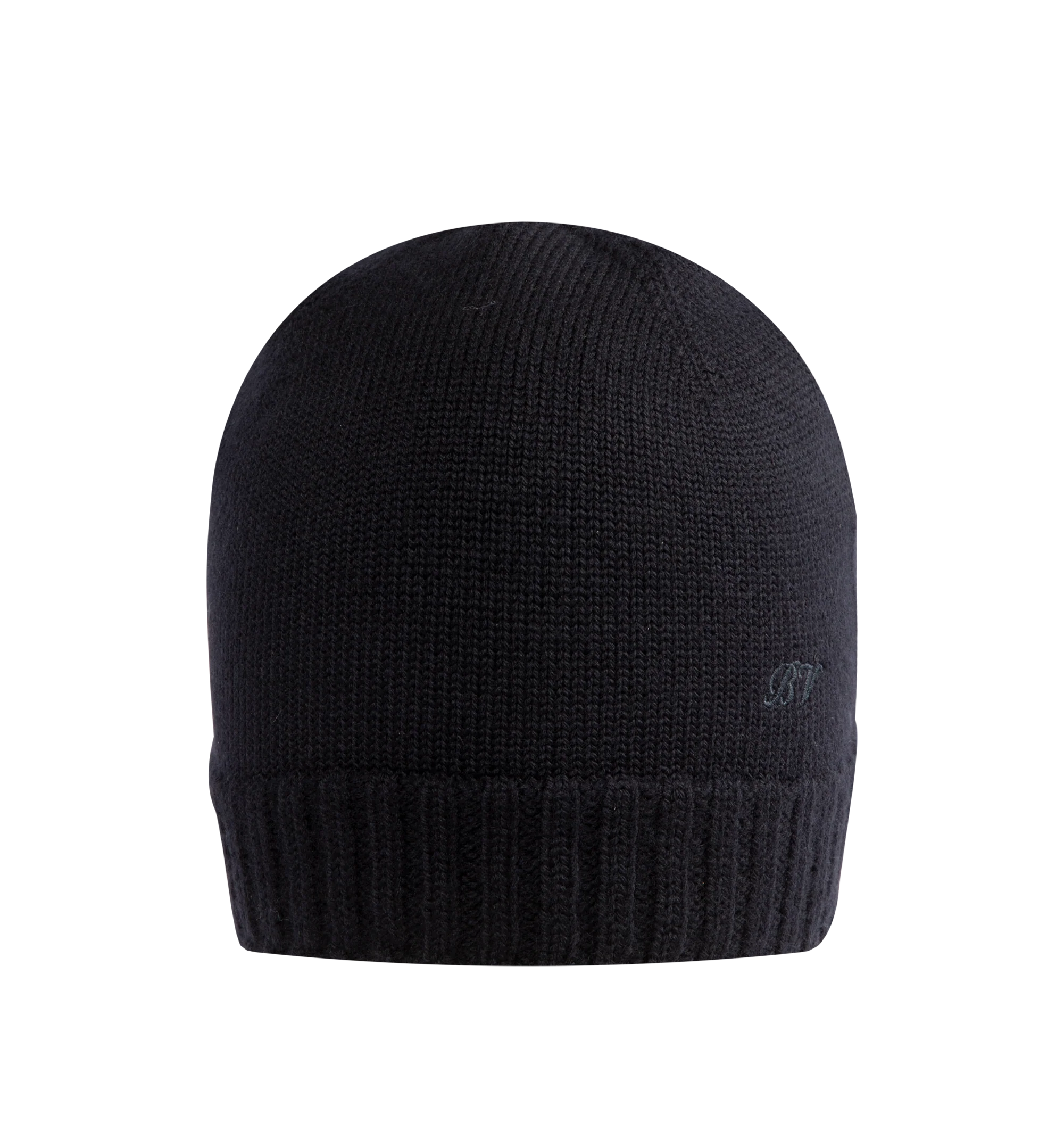 Image 1 of 2 - NAVY - Bottega Veneta Men's Beanie is crafted in a lightweight wool knit, featuring BV logo embroidery, and a slit at back. Made in Italy.