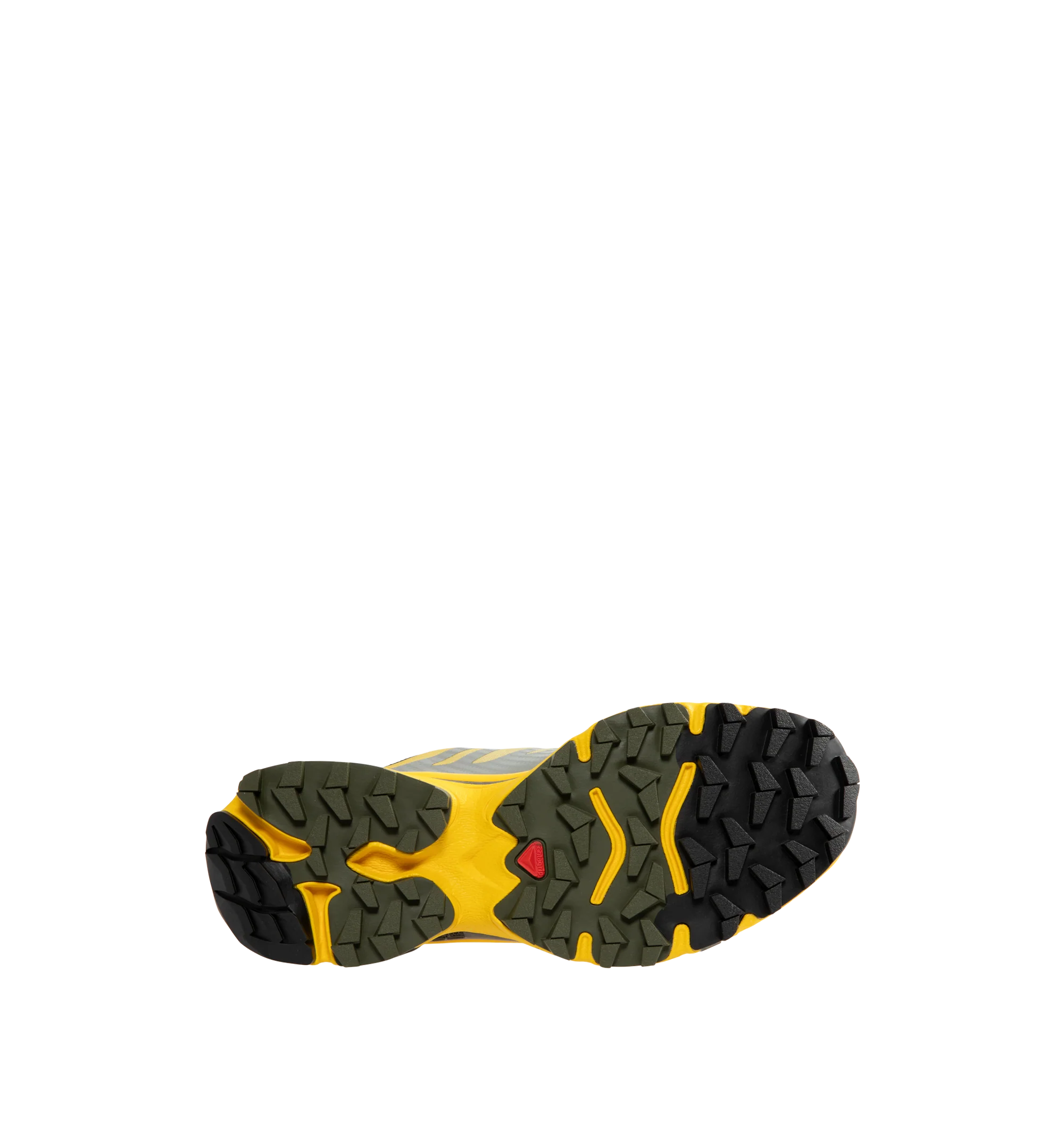Image 4 of 5 - YELLOW - Salomon Men's XT-4 OG Sneakers are crafted with a lightweight textile and synthetic upper and feature the brand's Agile Chassis System, Quicklace technology, and dual-density EVA cushioning for exceptional stability and comfort. Reviving one of Salomon's iconic trail-running silhouettes, these designer sneakers combine technical performance with archival outdoor style, delivering superior support, durability, and all-terrain traction for both city streets and rugged trails. Main Mate