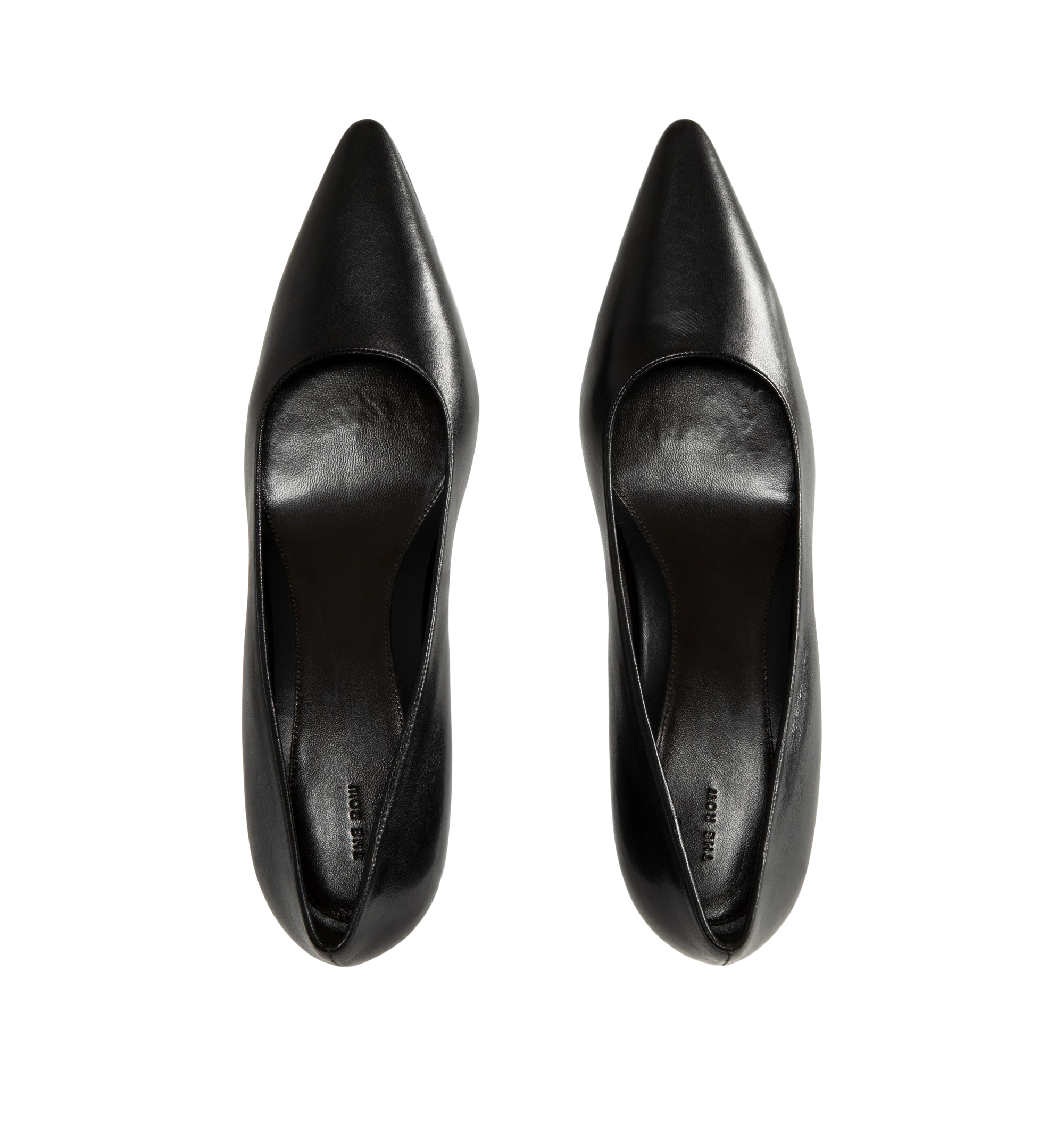 Image 4 of 4 - BLACK - The Row Women's Low-Heeled Shoes are crafted from soft lambskin leather and feature a refined pointed toe with a tapered wedge heel for a sleek, minimalist silhouette. Finished with a calfskin leather sole, these designer shoes combine understated elegance with The Row's signature craftsmanship for effortless everyday styling. Main Material: 100% Lambskin Leather. Sole: Calfskin Leather. Heel Height: 2 in. Made in Italy.