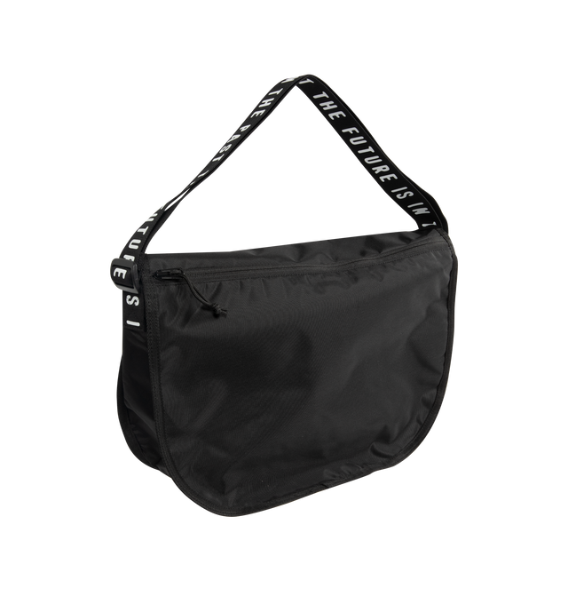 Image 2 of 4 - BLACK - HUMAN MADE Shoulder Bag featuring shoulder bag with a buckle belt, lightweight and durable nylon Oxford fabric, PVC heart logo on the front, shoulder strap with logo, zip pocket on the back, two pockets provide storage for small items and A4-sized storage. 100% nylon.