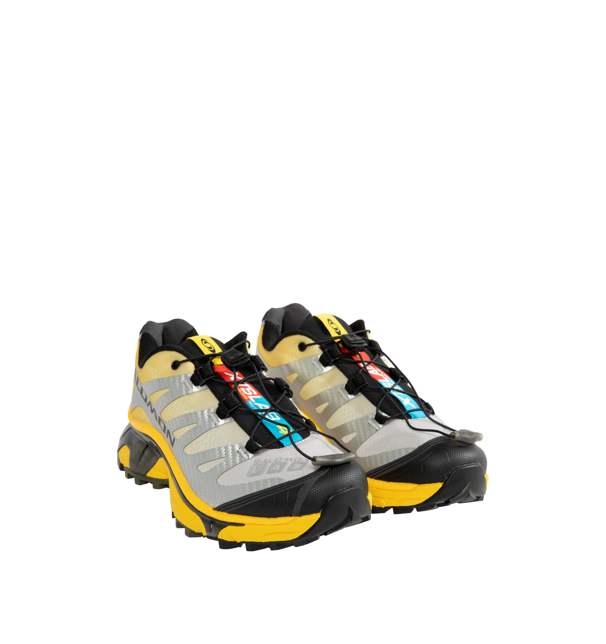 Image 2 of 5 - YELLOW - Salomon Men's XT-4 OG Sneakers are crafted with a lightweight textile and synthetic upper and feature the brand's Agile Chassis System, Quicklace technology, and dual-density EVA cushioning for exceptional stability and comfort. Reviving one of Salomon's iconic trail-running silhouettes, these designer sneakers combine technical performance with archival outdoor style, delivering superior support, durability, and all-terrain traction for both city streets and rugged trails. Main Mate