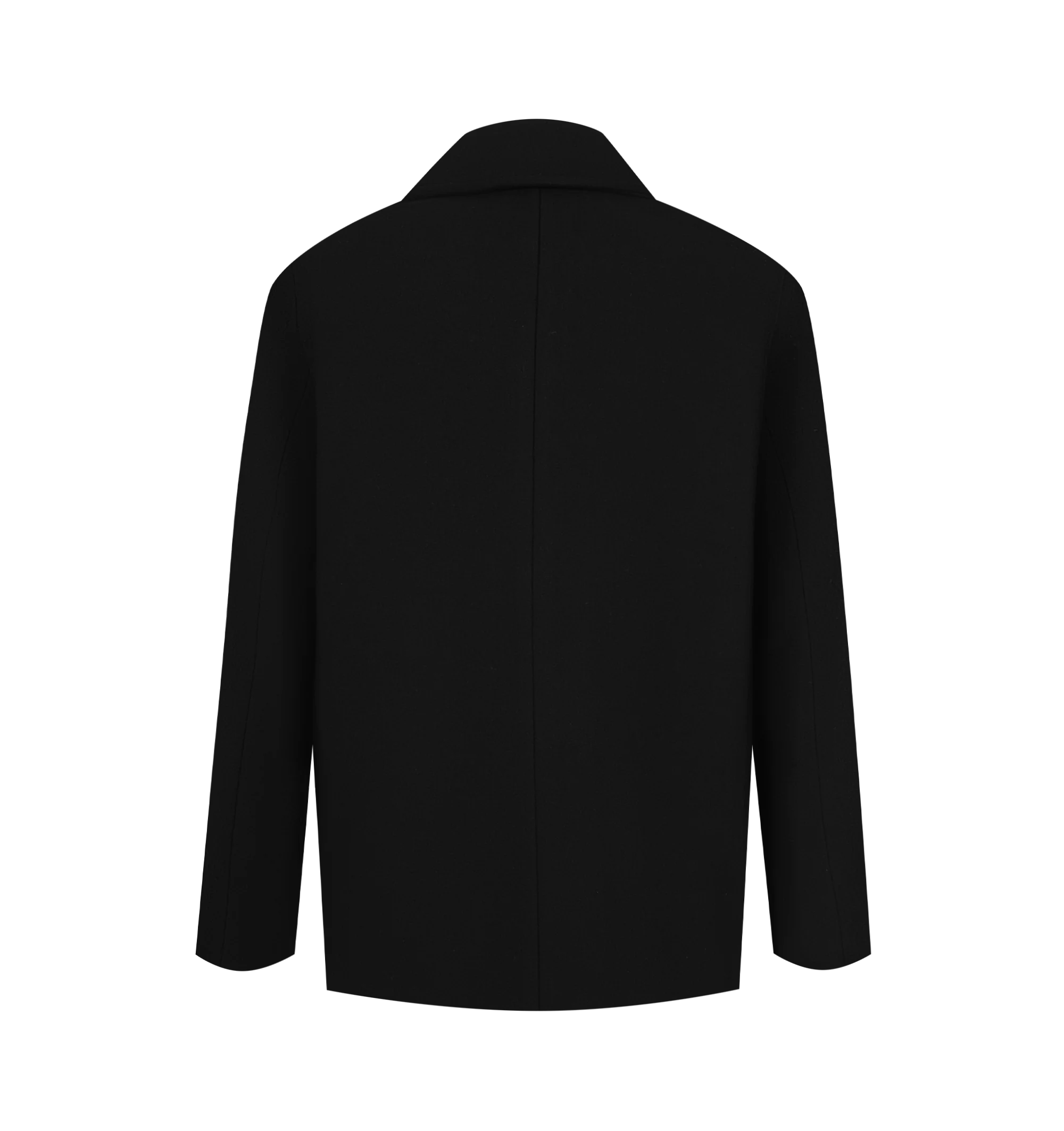Image 2 of 3 - BLACK - Toteme Men's Trench Coat is crafted in wool featuring a double breasted button closure, two welt side pockets. Materials: 100% RWS Wool; Lining: 100% Viscose. 