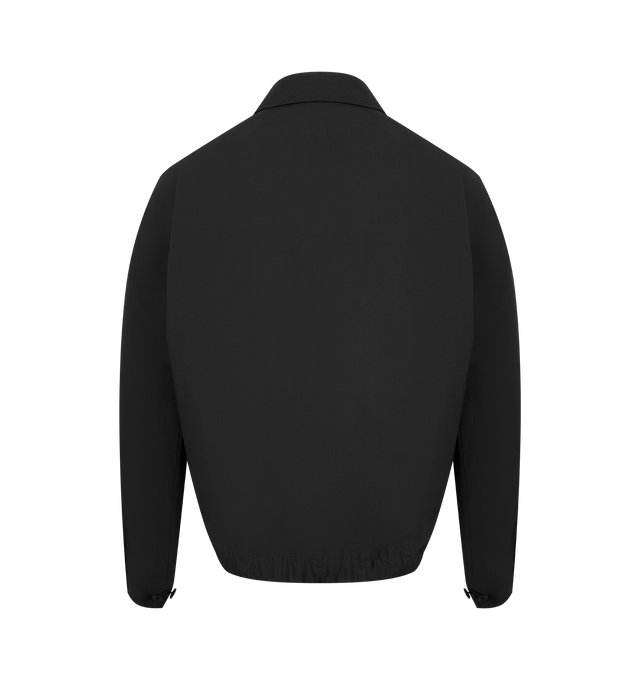 Image 2 of 3 - BLACK - SACAI Weathercloth x Knit Blouson featuring zip front closure, classic collar, knit front with slit pockets, weathercloth back panel and collar.