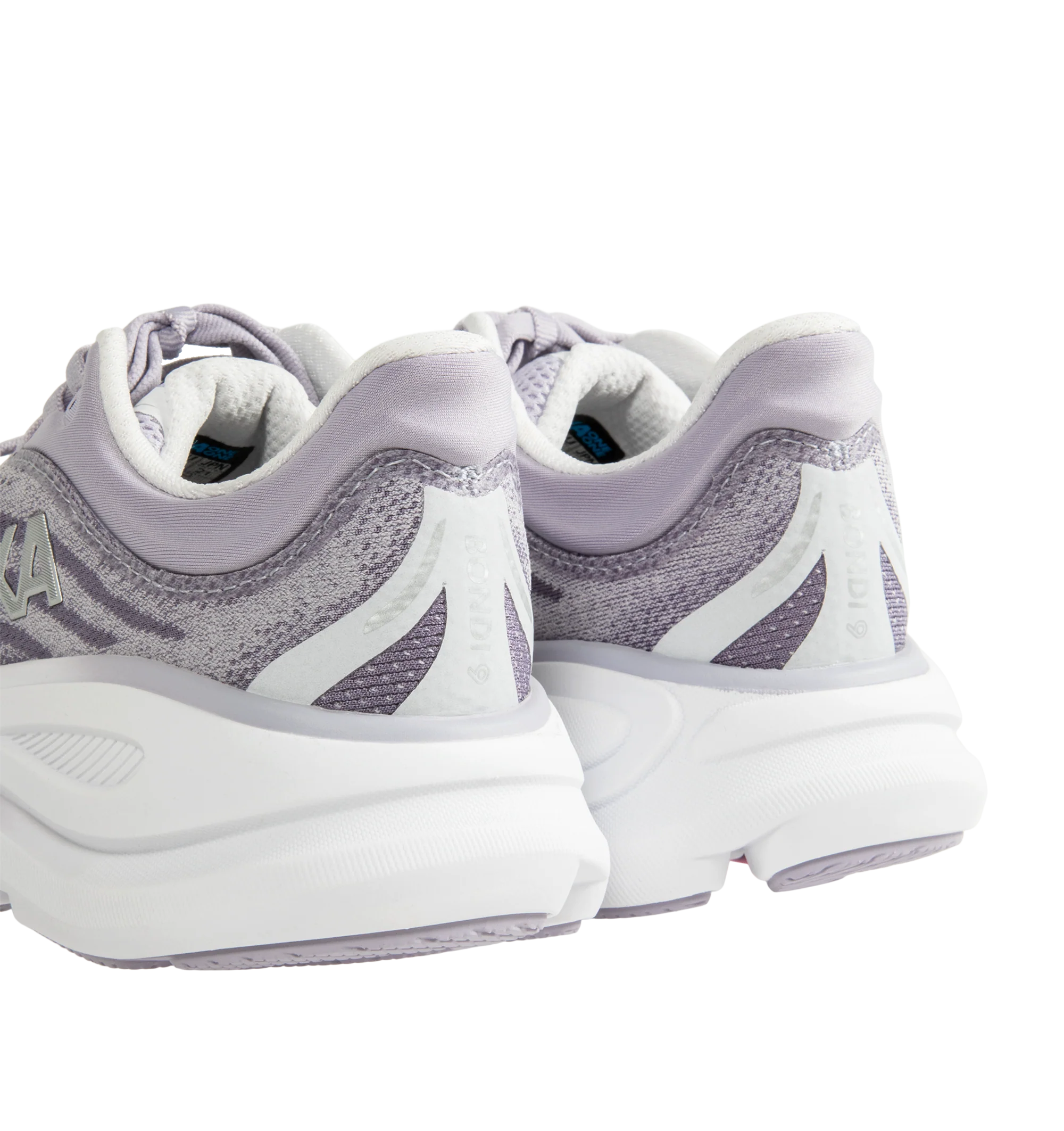 Image 3 of 5 - PURPLE - HOKA W Bondi 9 Sneaker featuring performance mesh upper, cushioned collar and tongue, removable contoured insole, supportive midsole, textile lining, lace-up closure, round toe and rubber sole. 