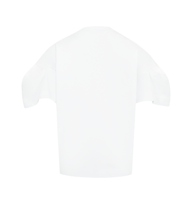 Image 2 of 2 - WHITE - SACAI Geoff Jersey T-Shirt featuring short sleeves, crew neck, loose fit and graphic text on front. Cotton.