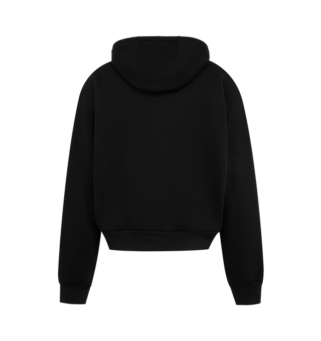 Image 2 of 2 - BLACK - Amiri Mens Zip-Up Hoodie is crafted from cotton jersey. Features a relaxed fit, front zip closure, adjustable hood, kangaroo pocket, ribbed cuffs and hem, and signature AMIRI logo graphic. Main Material: 100% Cotton. Made in USA.