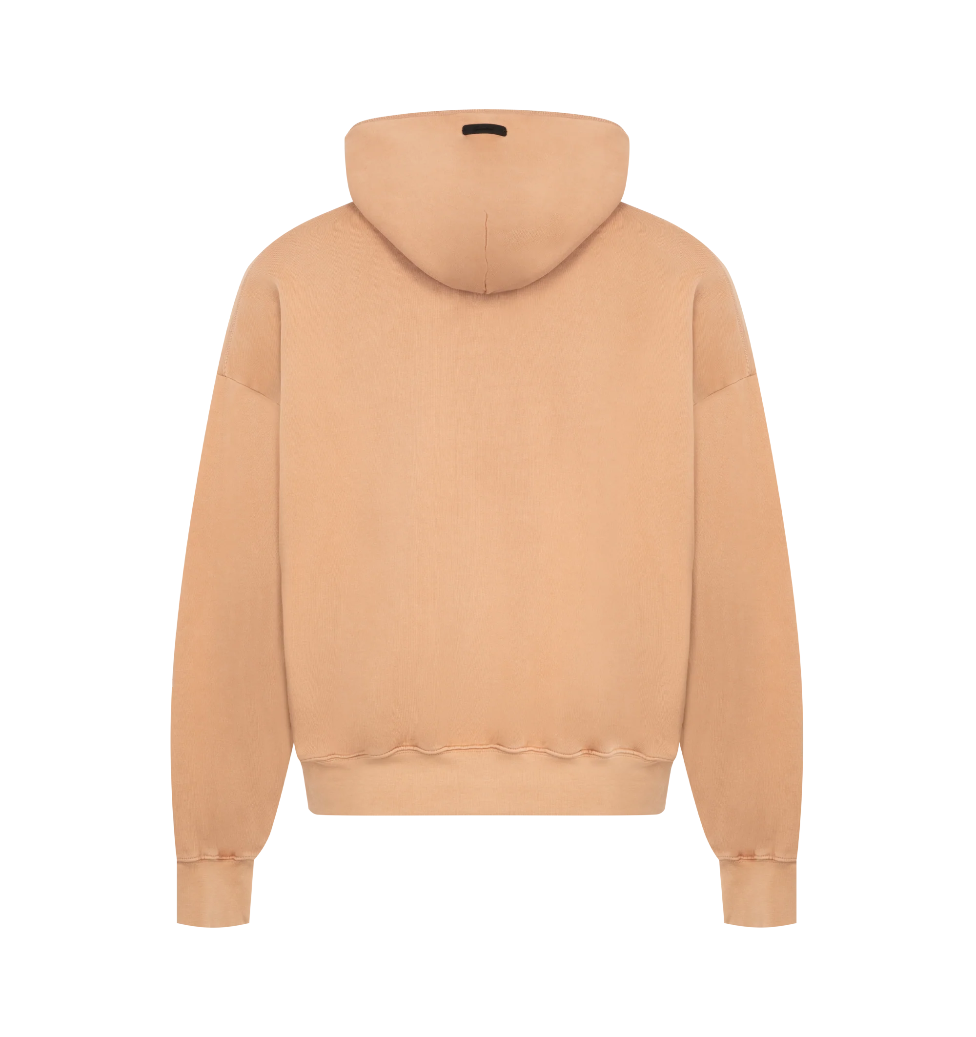 Image 2 of 2 - ORANGE - Fear of God Essentials Mens 90s Hoodie is crafted from heavyweight 390 GSM cotton fleece. Features a relaxed 90s fit, dropped shoulders, kangaroo pocket, ribbed cuffs and hem, contrasting stitching, pigment-dyed finish, puff-printed All Valley Essentials graphic, and an Essentials logo label. Main Material: 100% Cotton.  