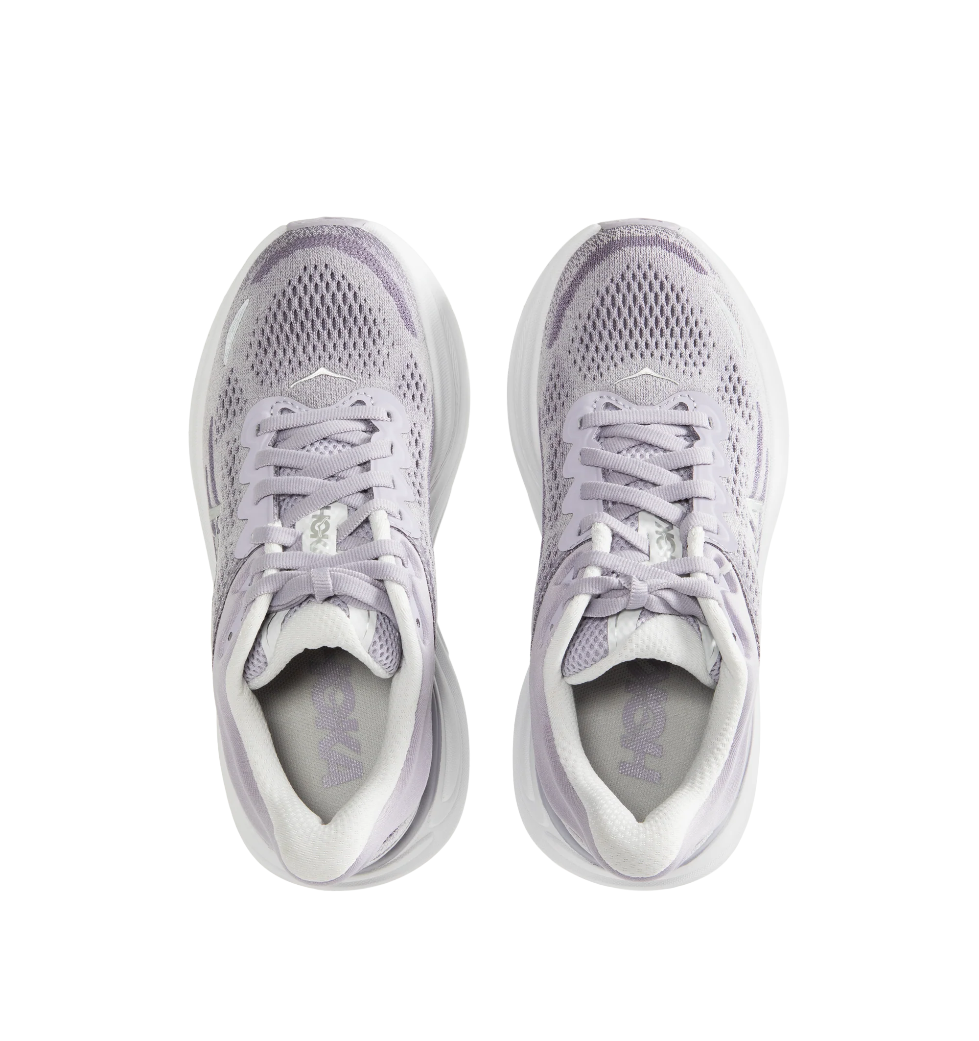 Image 5 of 5 - PURPLE - HOKA W Bondi 9 Sneaker featuring performance mesh upper, cushioned collar and tongue, removable contoured insole, supportive midsole, textile lining, lace-up closure, round toe and rubber sole. 