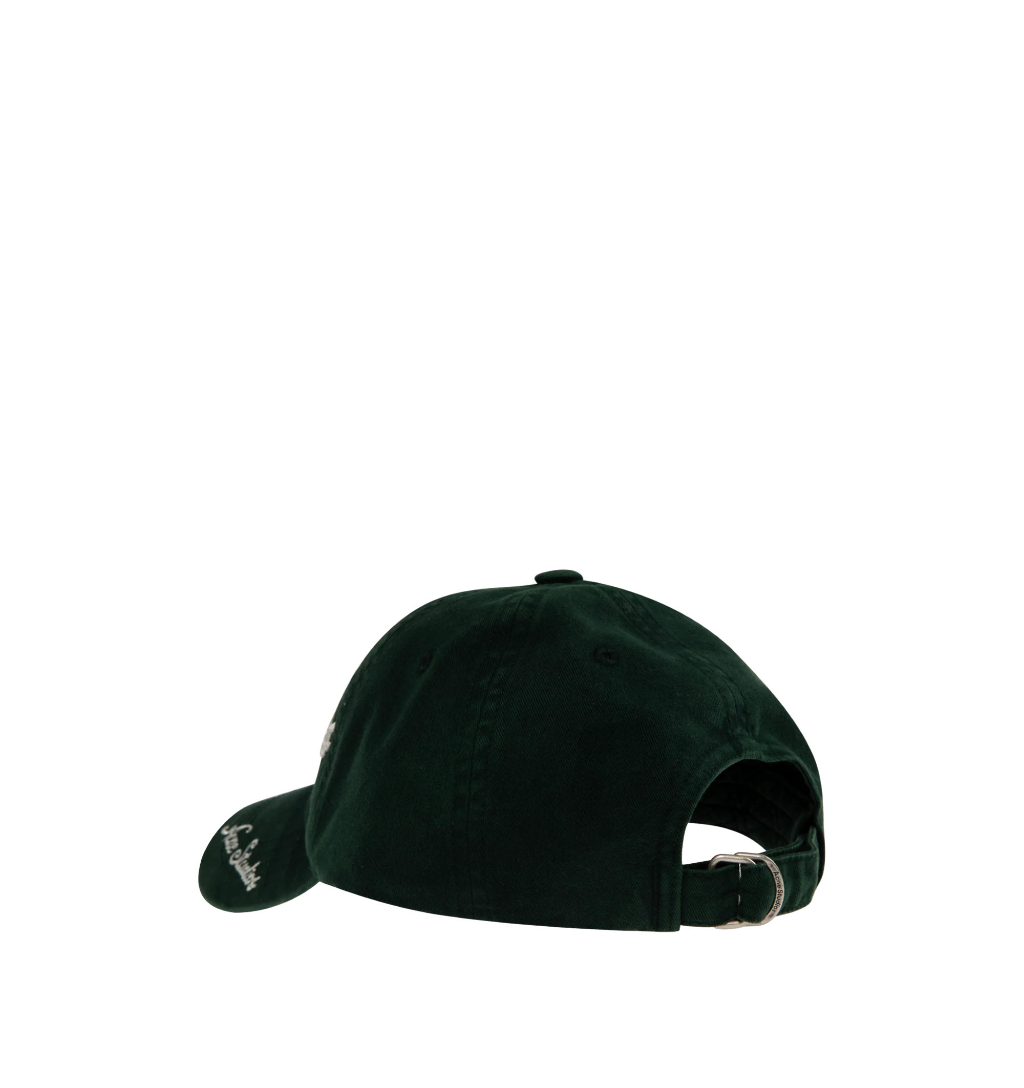 Image 2 of 2 - GREEN - Acne Studios Mens Cap is crafted from cotton. Features embroidered Acne Studios logo, curved brim, and adjustable cap silhouette. Main Material: 100% Cotton. Made in Italy.