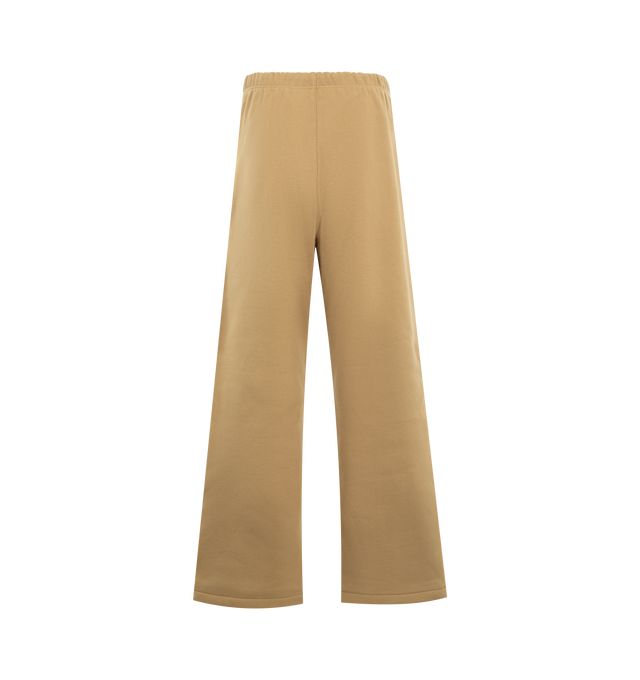Image 2 of 3 - BROWN - FEAR OF GOD ESSENTIALS Signature Lounge Sweatpant featuring heavy 480GSM core fleece, oversized silhouette, Essentials signature logo embroidered on the leg, front leg seam, encased elastic waistband with elongated drawcords, side-seam pockets and an Essentials signature label at the center front. 80% cotton, 20% polyester. 