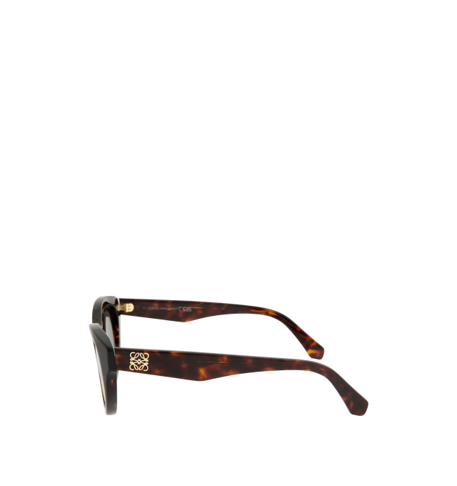 Image 2 of 3 - BROWN - LOEWE Anagram Sunglasses featuring cat eye shaped sunglasses in acetate with a metal inner rim, adjusted fit, UVA/UVB protection and gold-finish metal Anagram. Acetate. Made in Italy.