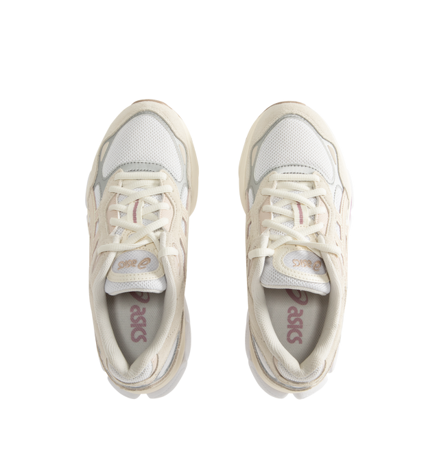 Image 5 of 5 - WHITE - ASICS GEL-NYC 2.0 Sneaker featuring suede overlays, rearfoot and forefoot GEL technology, shock-attenuating material placed in the midsole of the shoe for cushioning and shock absorption, FF BLAST PLUS cushioning, TPU TRUSSTIC technology, walking-specific flex grooves to support natural movement and smooth heel to toe transition, angled heel softens heel contact with the ground and facilitates more natural heel to toe transitions. 