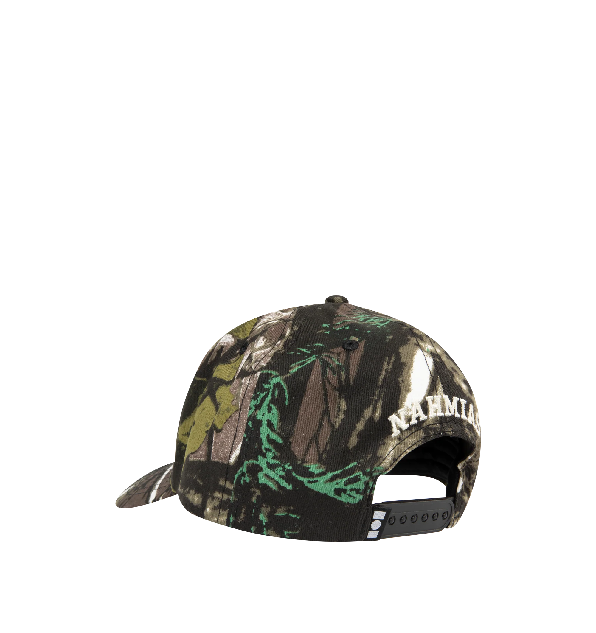 Image 2 of 2 - GREEN - Nahmias Miracle Academy Camo Trucker Hat is crafted from premium cotton and designed with a classic 5-panel silhouette for everyday wear. Material: 100% Cotton