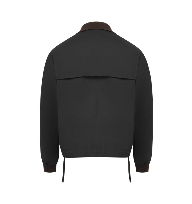 Image 2 of 3 - BLACK - THE ROW Mantis Jacket in crisp Japanese cotton gabardine with ribbed collar and cuffs, slant besom pockets and front zipper closure. 100% cotton. Made in Italy. 