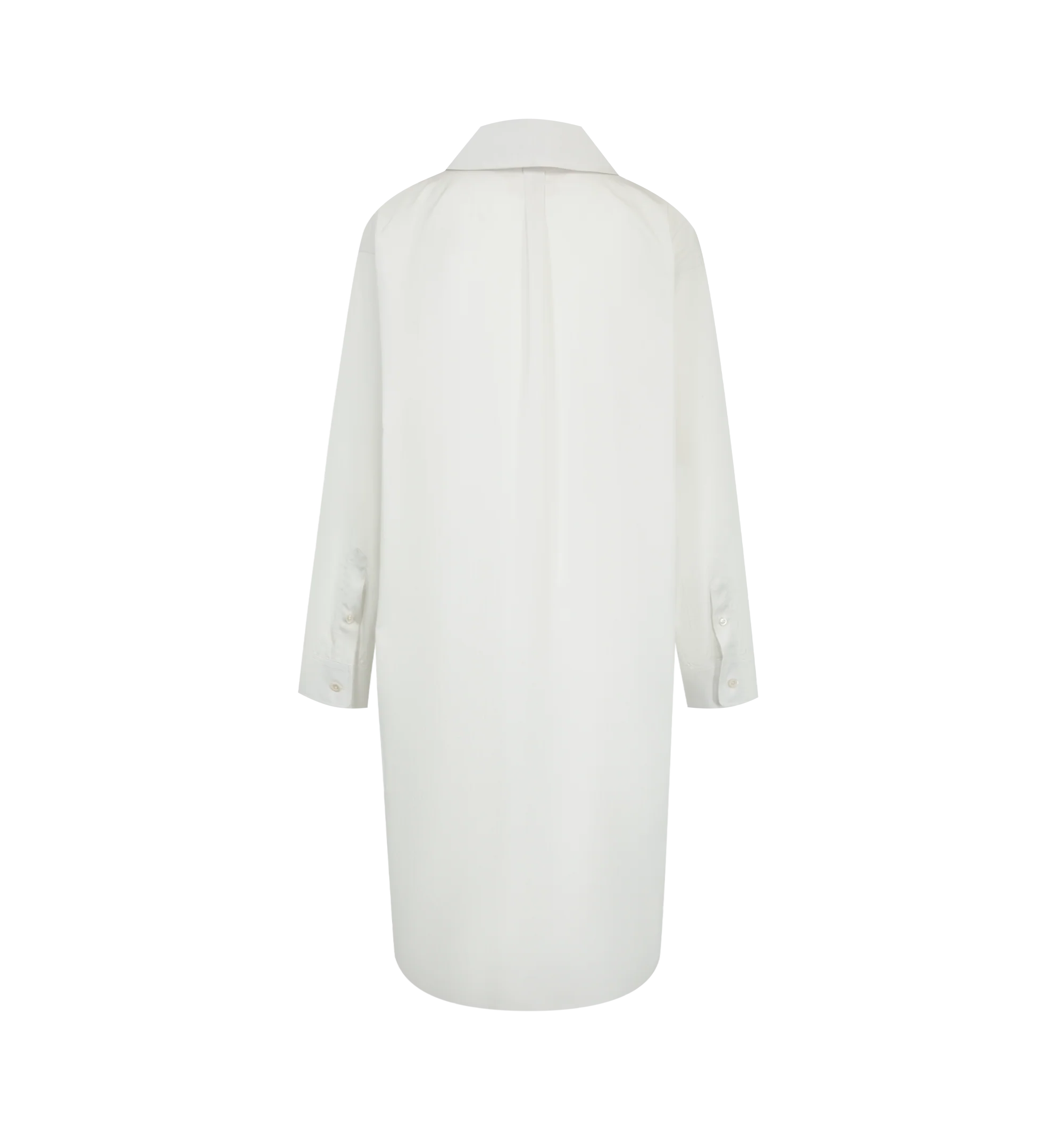Image 2 of 2 - WHITE - The Row Women's Eryn Top is crafted from luxurious Sea Island cotton poplin and features a shawl collar, an exposed half-placket button closure, a single chest patch pocket, and a center back box pleat for a relaxed, refined silhouette. This designer cotton shirt combines exceptional Italian craftsmanship with one of the world's rarest cotton varieties, offering a silky-soft hand, crisp structure, and breathable comfort for effortless everyday wear. Main Material: 100% Sea Island Cott