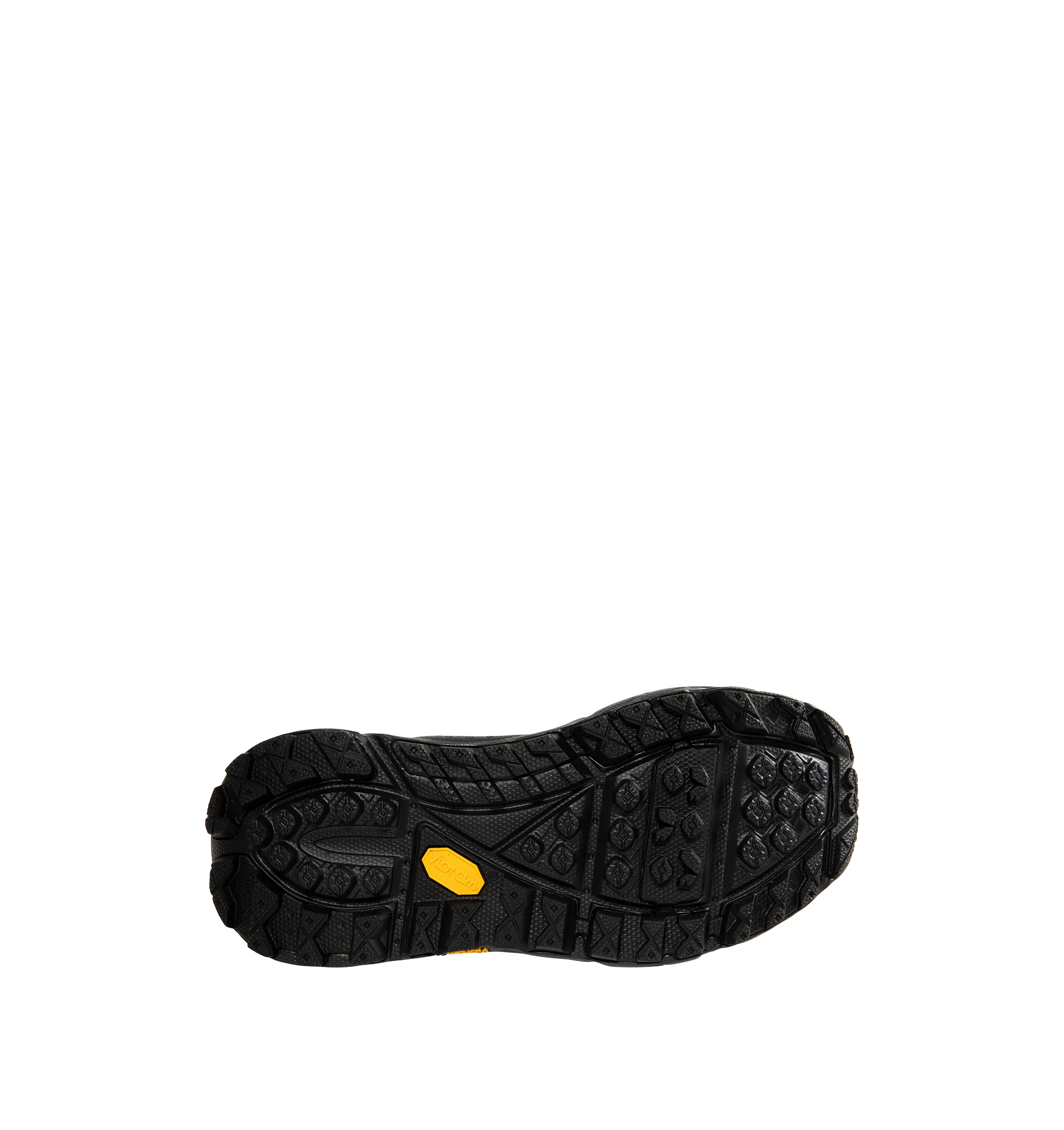 Image 4 of 5 - BLACK - Hoka Unisex Tor Summit FLD Sneakers are crafted from premium nubuck leather and feature a rugged outdoor-inspired silhouette. Designed with metal eyelets, a rubber mud guard, and a secondary lace system for enhanced functionality, they are finished with a Vibram Megagrip outsole for reliable traction. Main Material: Leather and Textile. Sole: Rubber. *Unisex style in men's sizing. 