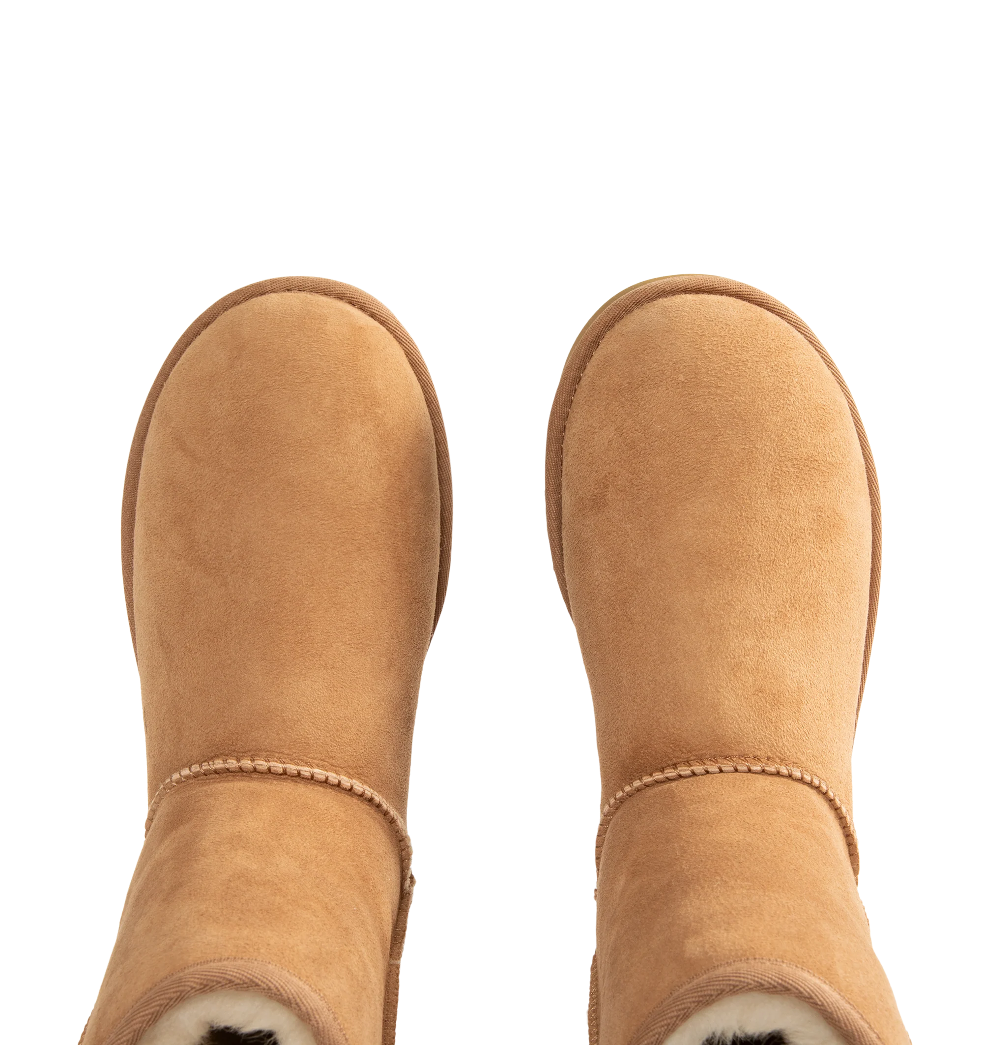 Image 4 of 4 - BROWN - UGG Men's Classic Short Boots are crafted from premium suede and feature the brand's iconic mid-calf silhouette with a soft sheepskin lining and cushioned footbed for signature warmth and comfort. These designer boots combine timeless style with lightweight cushioning and a durable outsole, making them an everyday cold-weather essential. Main Material: Suede. Lining: Sheepskin. Sole: Durable Rubber. 