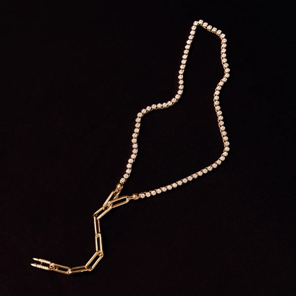 Uniform Object gold chain diamond necklace 