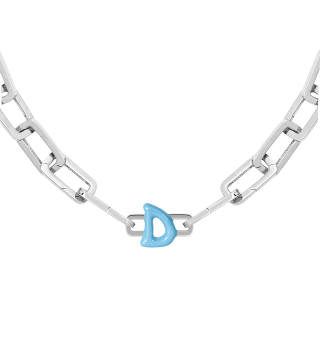 Image 8 of 8 - BLUE - Poubel by The Gstaad Guy "D" charm from the Alphabet Collection. All charms are made of .925 sterling silver, and are hand-painted using non-toxic lead-free enamel.Links sold separately. Cheap Luxury Handbag Shop offers a range of initial pieces from this collection in-store. For personal consultation and detailed information about jewelry, please contact our dedicated stylist team at personalshopping@hirshleifers.com