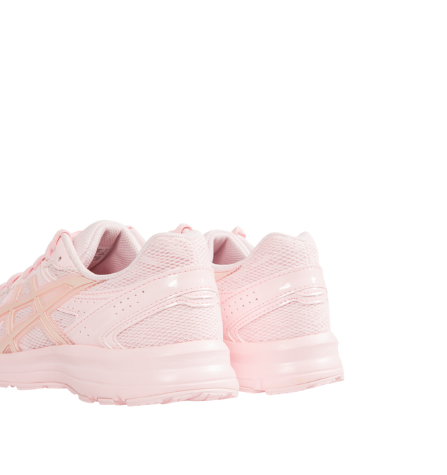 Image 3 of 5 - PINK - ASICS Jog 100S Sneaker featuring mesh and leather upper with rubber sole, lace-up front, formed with a one-piece EVA foam platform, OrthoLite sockliner and padded low-cut collar.
