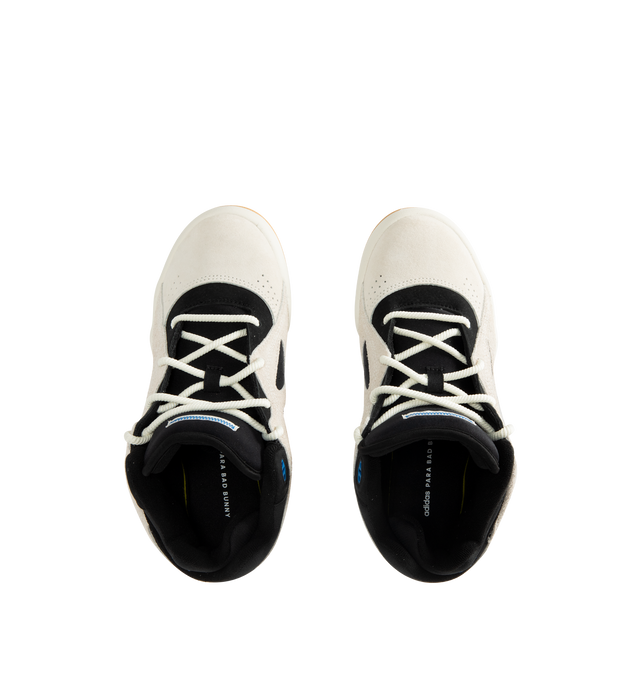 Image 5 of 5 - WHITE - ADIDAS x Bad Bunny BadBo 1.0 Sneaker featuring premium nubuck and hairy teasel suede with the signature star logo inspired by the Puerto Rico flag.