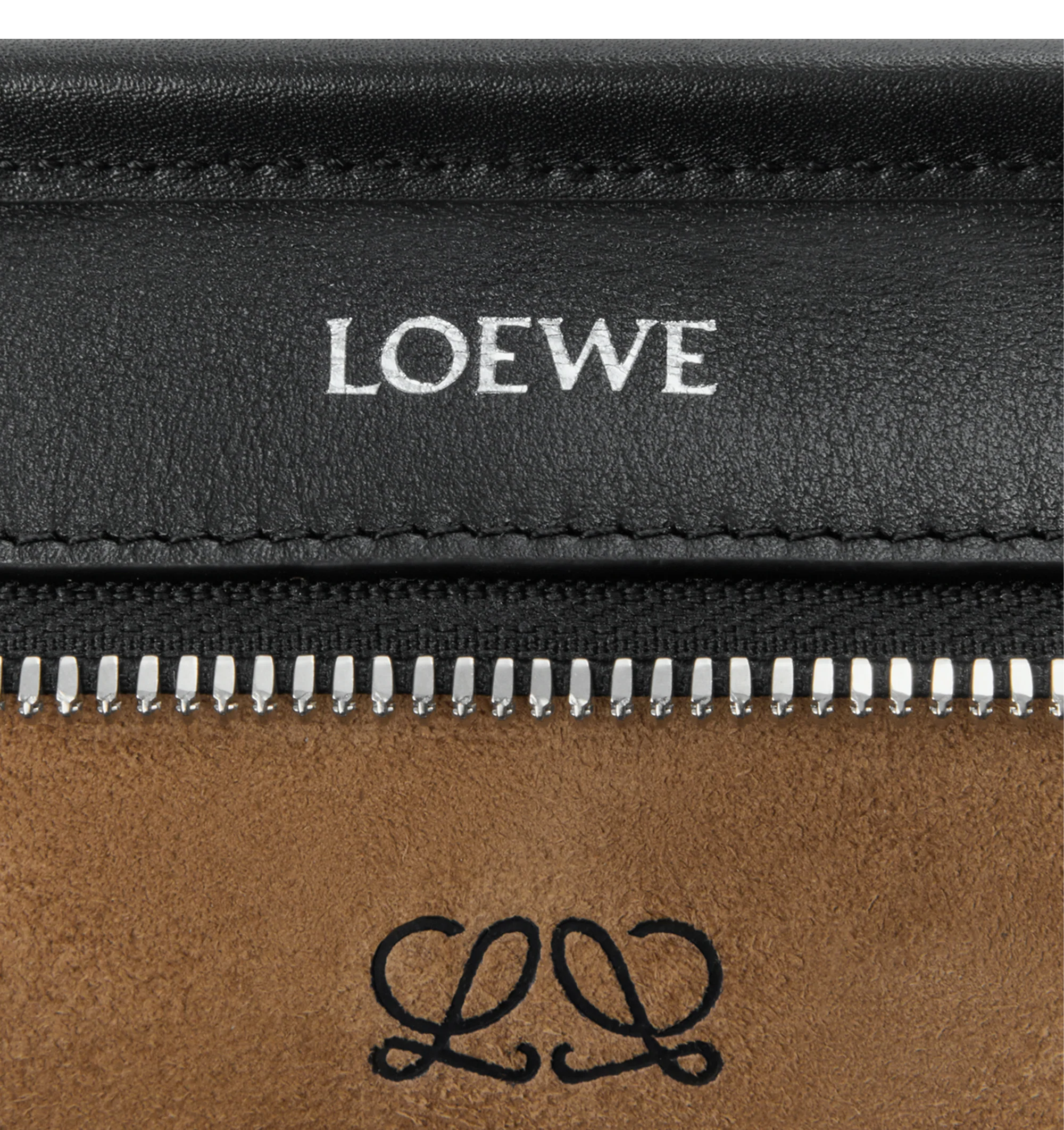 Image 14 of 16 - BLACK - Loewe Small Amazona 180 Bag in leather features a relaxed silhouette anchored by a single toron top handle, designed to be carried open, while a concealed closure secures the main compartment, three carry options: short handle, removable shoulder strap and crossbody, zip closure with two leather zip pullers, two compartments, main compartment closed with magnetic closure, internal flat pocket, left side d-ring for customization, nappa lambskin lining, and embossed double L branding. 