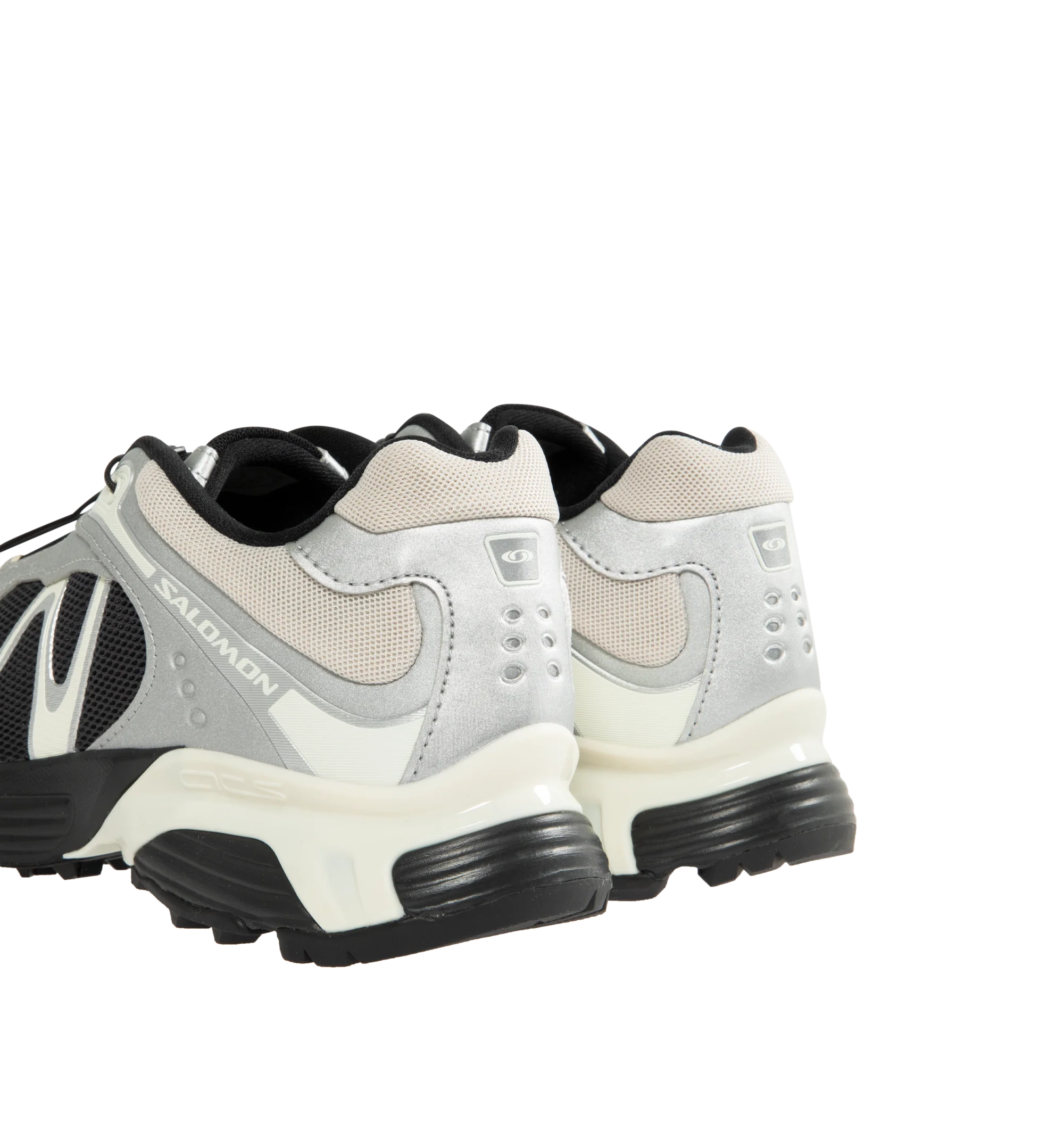 Image 3 of 5 - BLACK - SALOMON XT-Whisper Sneaker featuring textile and synthetic upper, quickLACE, agileChassis System, OrthoLite diecut sockliner, textile lining, anti-debris mesh, chevron lugs and mud contaGRIP.