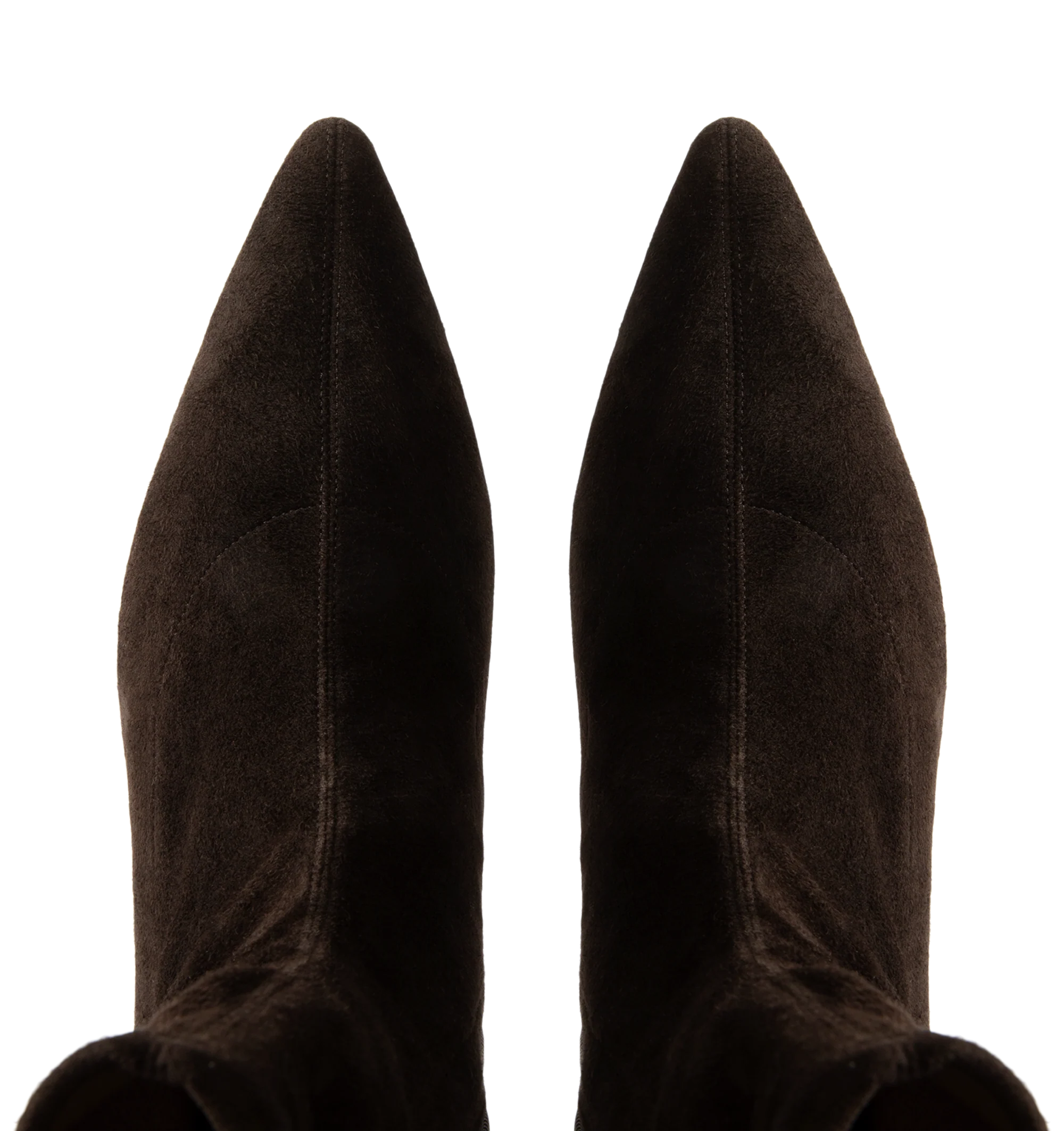 Image 4 of 4 - BROWN - The Row Women's Liisa Kitten Booties are crafted from soft lambskin suede and feature a pointed toe, side zip closure, and a refined kitten heel for an elegant, minimalist silhouette. These designer suede ankle boots combine exceptional Italian craftsmanship with timeless sophistication, making them a versatile choice for effortless day-to-evening styling. Main Material: 100% Lambskin Suede. Sole: Leather. Heel Height: 1.38 in. Made in Italy.