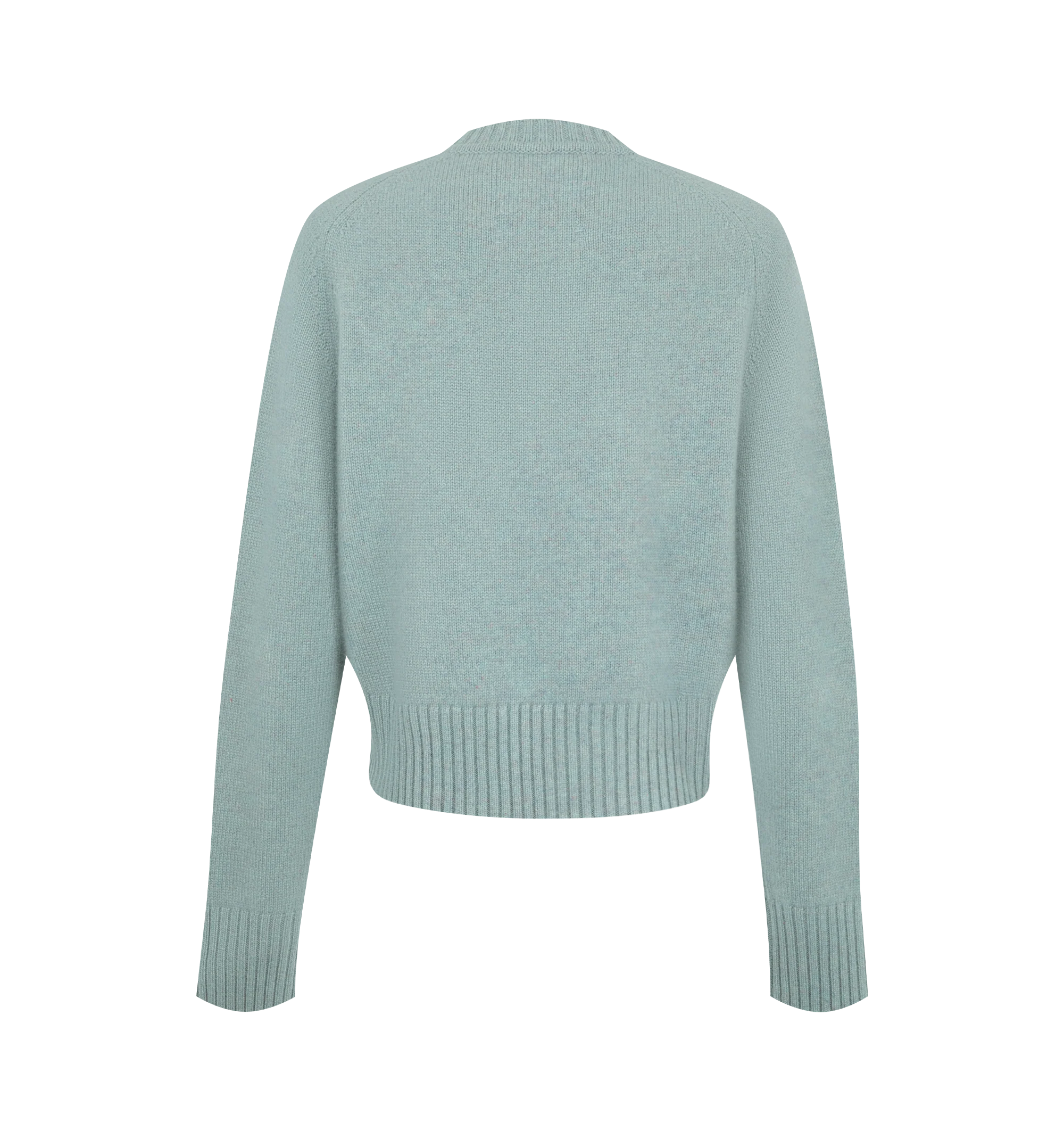 Image 2 of 2 - GREEN - Extreme Cashmere Women's N167 Please Sweater is crafted from heavyweight cashmere and features a classic crew neckline, saddle sleeves, and ribbed trim inspired by traditional Scottish knitwear. This designer cashmere sweater combines exceptional softness with timeless craftsmanship, making it a warm and versatile wardrobe essential for everyday wear. Main Material: 100% Cashmere. 