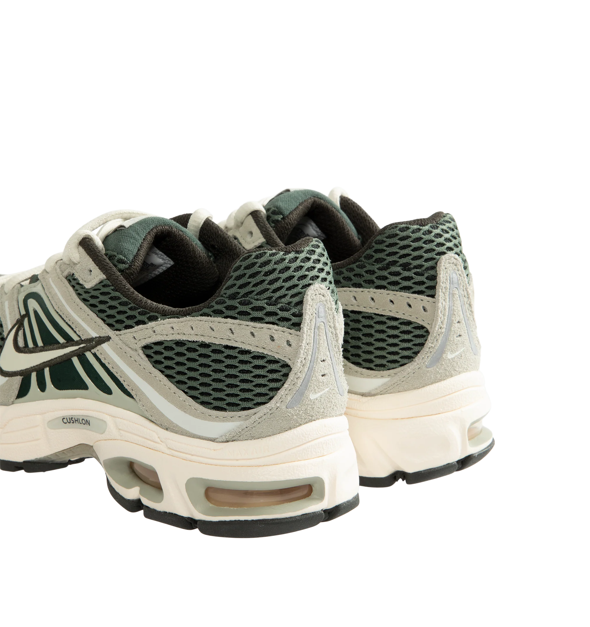 Image 3 of 5 - GREEN - Nike Air Max Moto 2K Sneakers feature a layered upper crafted from synthetic leather and textile with metallic accents for a modern, Y2K-inspired look. These performance-inspired lifestyle sneakers combine Max Air cushioning, a lightweight foam midsole, and a durable rubber outsole for all-day comfort and reliable traction. Main Material: Synthetic Leather and Textile. Midsole: Foam. Sole: Rubber. 