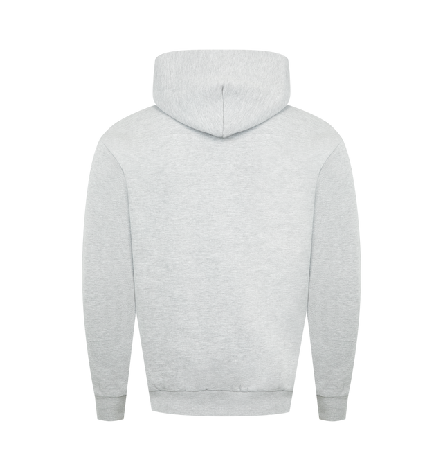 Image 2 of 2 - GREY - MARKET Oil Can Hoodie featuring long sleeves, ribbed hem and cuffs, fixed collar, kangaroo pocket and graphic on front. 80% cotton, 20% recycled polyester.