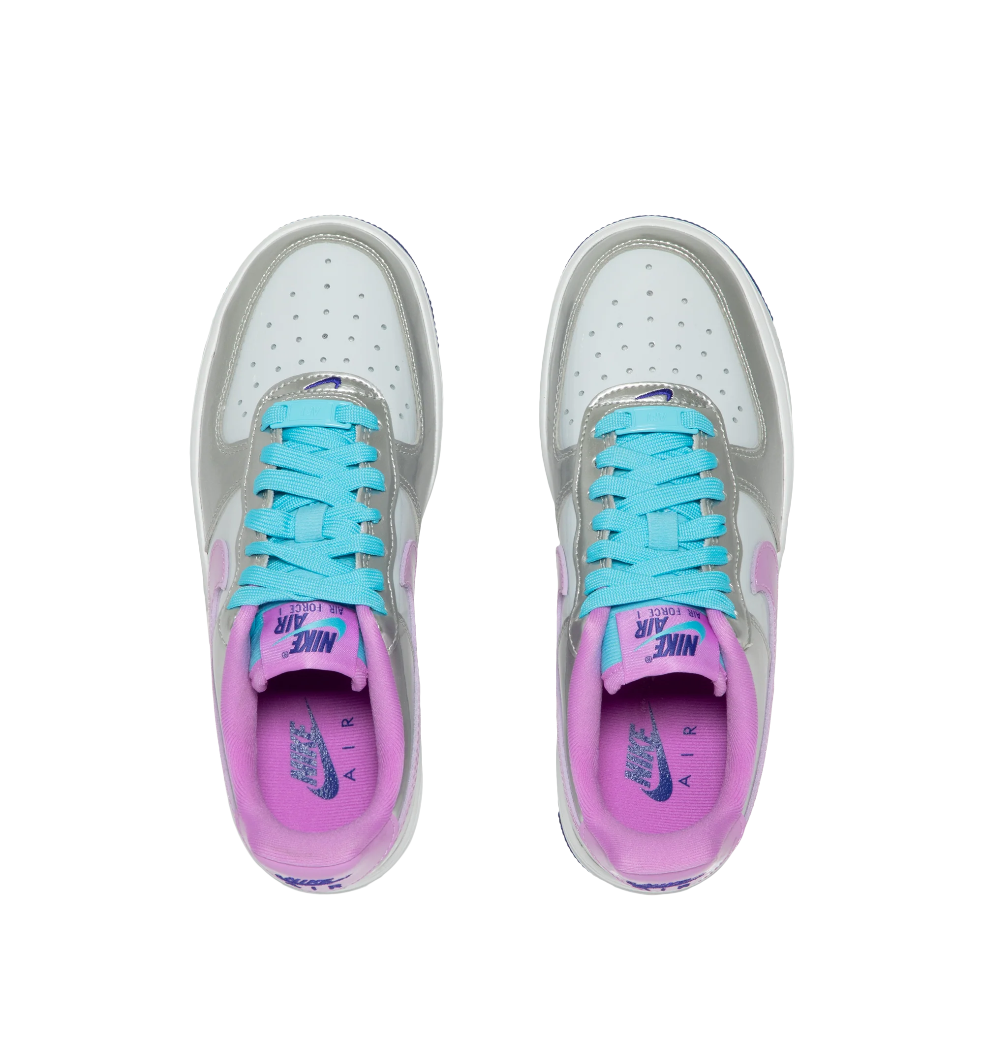 Image 5 of 5 - MULTI - Nike Women's Air Force 1 '07 WNBA Sneakers feature a genuine and synthetic leather upper with textile accents and a perforated toe box for breathable comfort and a timeless look. Celebrating the WNBA with a cosmic-inspired design, these lifestyle sneakers combine lightweight Nike Air cushioning with a durable rubber outsole featuring classic pivot-circle traction for everyday wear. Main Material: Genuine Leather, Synthetic Leather, and Textile. Midsole: Foam with Nike Air Unit. Sole: