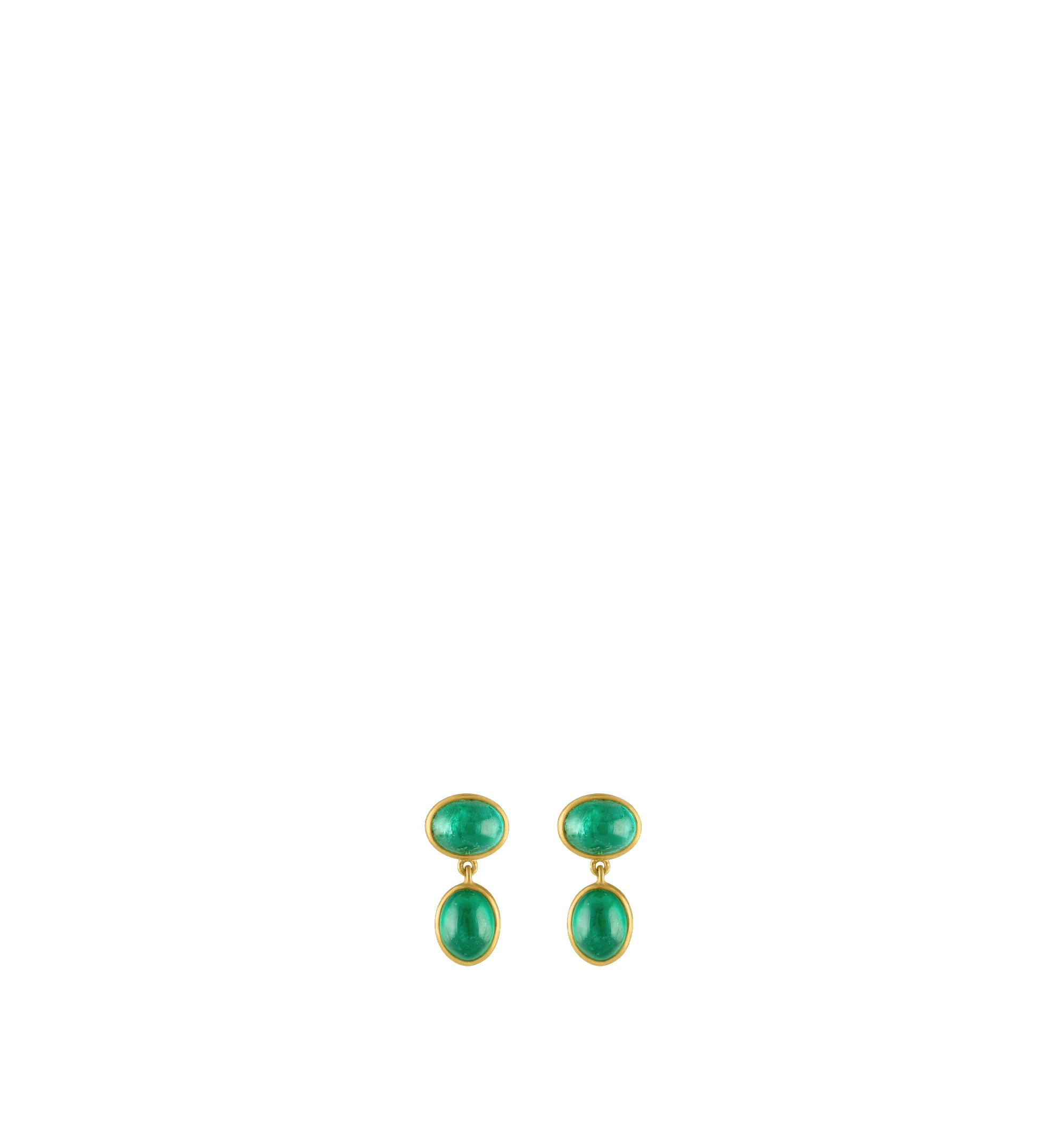 Image 1 of 3 - GREEN - Prounis Amphora Emerald Earrings are handcrafted from 22K yellow gold and feature vibrant emeralds inspired by the elongated silhouette of an ancient Greek amphora in a smaller, everyday design. Dimensions: 18 mm x 9 mm. Handmade in New York. For personal consultation and detailed information about jewelry, please contact our dedicated stylist team at personalshopping@hirshleifers.com.This item may be restricted for online purchase to international clients. For assistance purchasing t