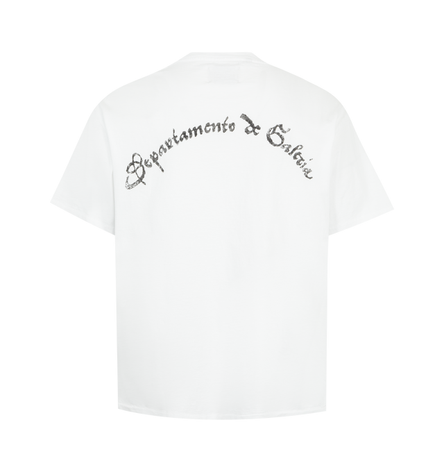 Image 2 of 2 - WHITE - GALLERY DEPT. Car Club Tee featuring relaxed 90's fit, short sleeves, faded 'Skul airbrushed graphic on the front, 'Departamento De Galera' across the back and faded throughout. 100% cotton. Made in USA.