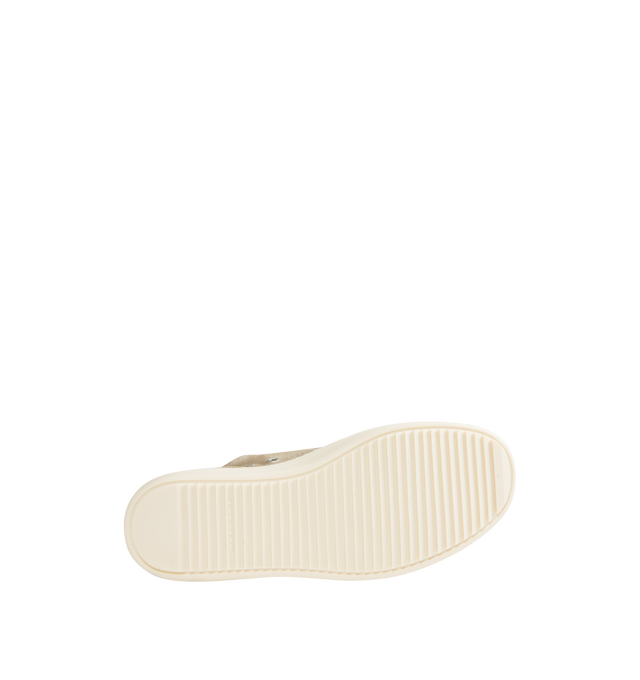 Image 4 of 5 - BROWN - DRKSHDW Low Sneaks Sneakers featuring lace-up style, denim upper, rubber toe caps, stacked midsoles and shark-tooth soles. Made in Italy.