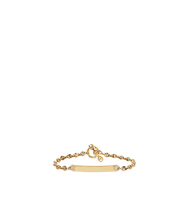Image 1 of 1 - YELLOW - HOORSENBUHS 3MM Open-Link Bracelet featuring a monogram plate with diamond accents and our iconic tri-link loop and toggle closure. Cheap Luxury Handbag Shop offers a range of initial pieces from this collection in-store. For personal consultation and detailed information about jewelry, please contact our dedicated stylist team at personalshopping@hirshleifers.com. This item may be restricted for online purchase to international clients. For assistance purchasing this item please contact our dedi